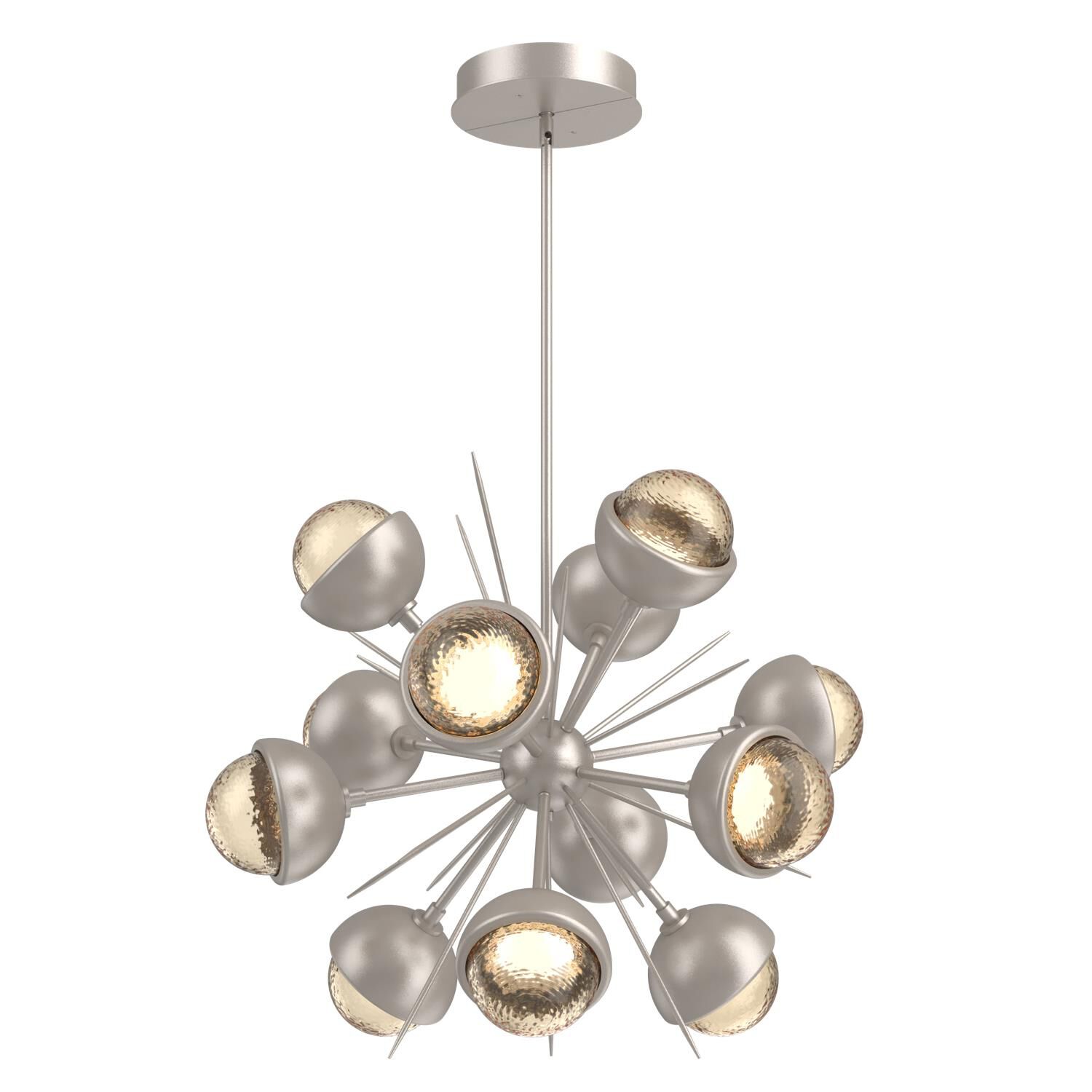 Shown in Beige Silver finish and Amber glass and Metal Shade Matching Finish accent