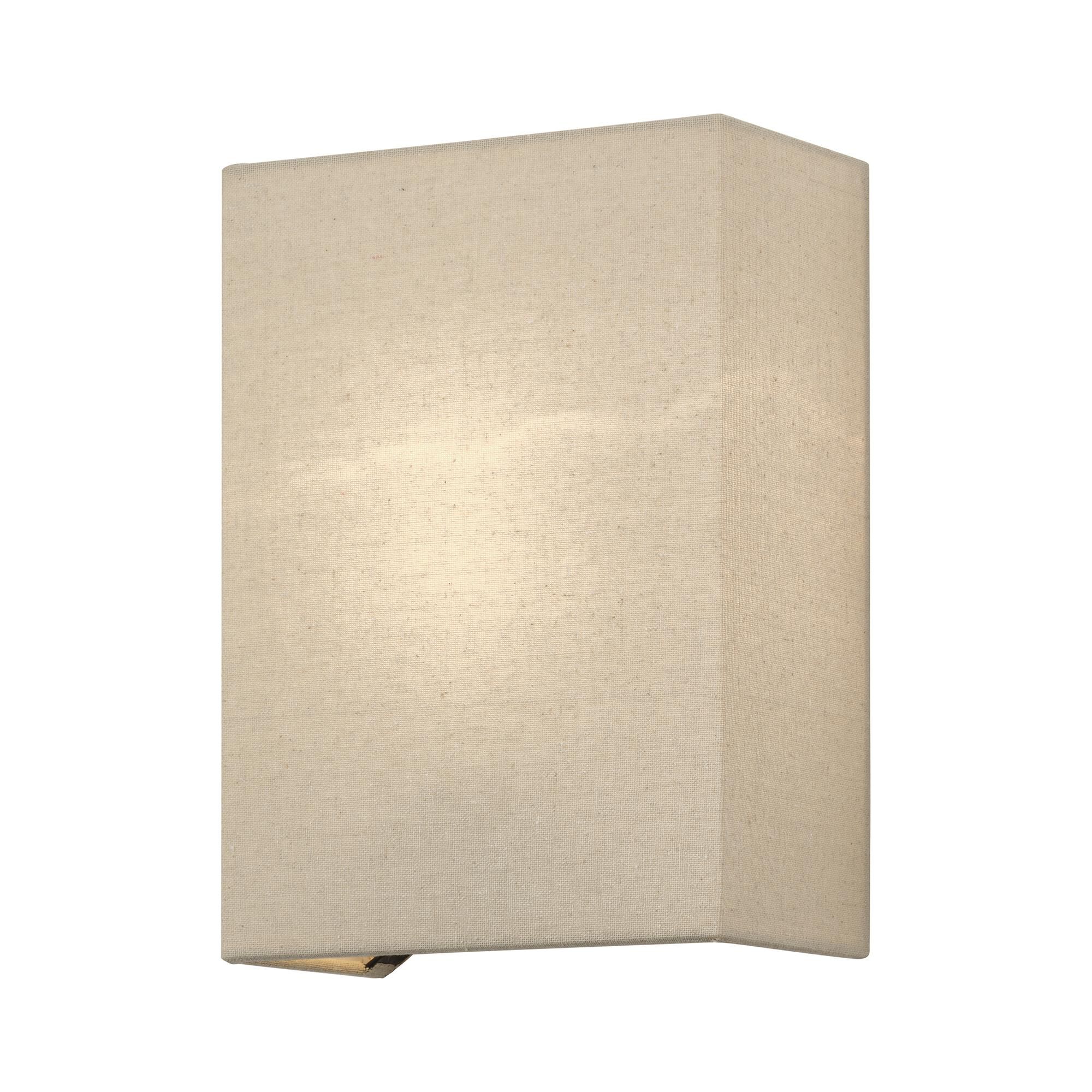 Shown in Bronze finish and Hand Crafted Parchment Color Hardback Fabric with White Color Inside shade