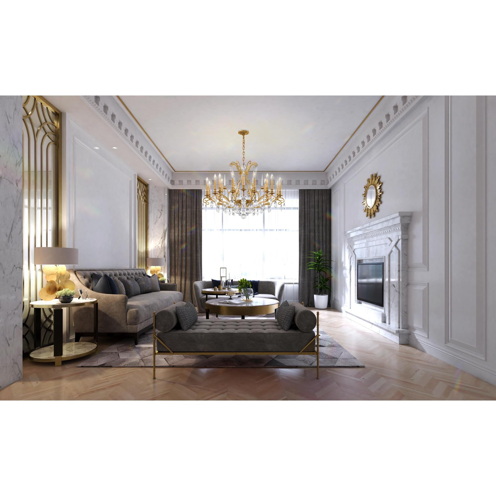 Nouveau 40 Inch 18 Light Chandelier by Schonbek