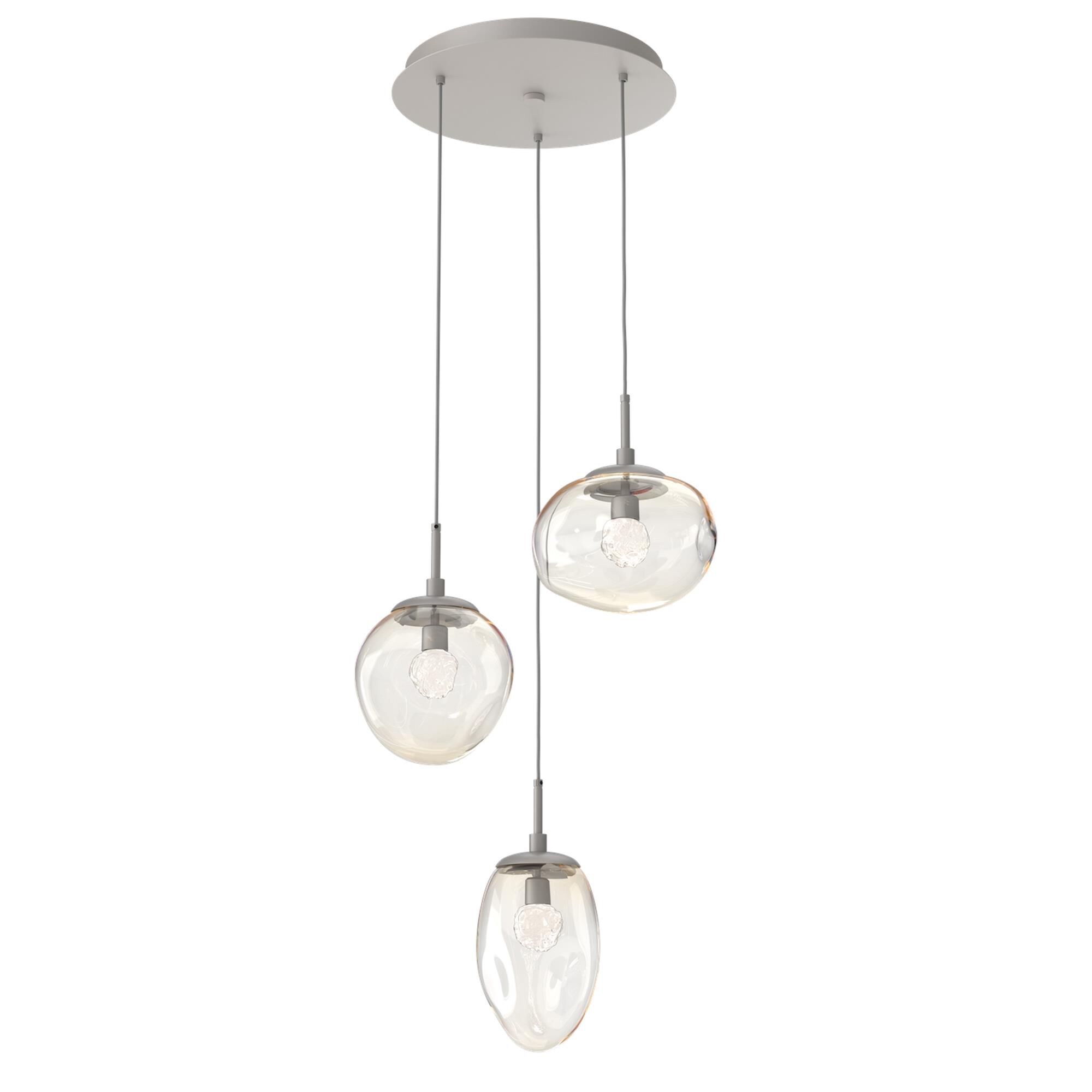 Shown in Metallic Beige Silver finish and Floret Inner Amber Outer glass