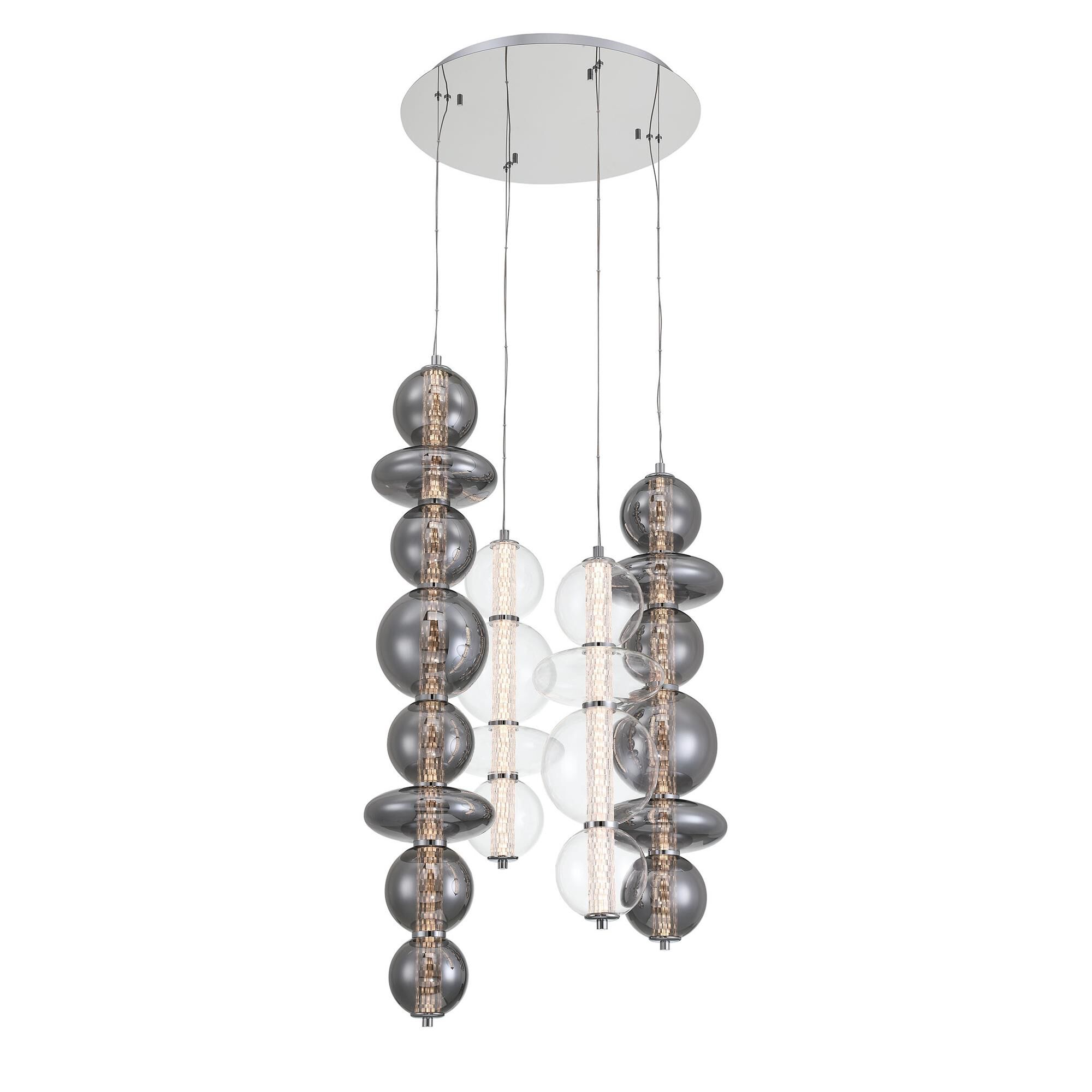 Shown in Chrome finish and Mixed glass