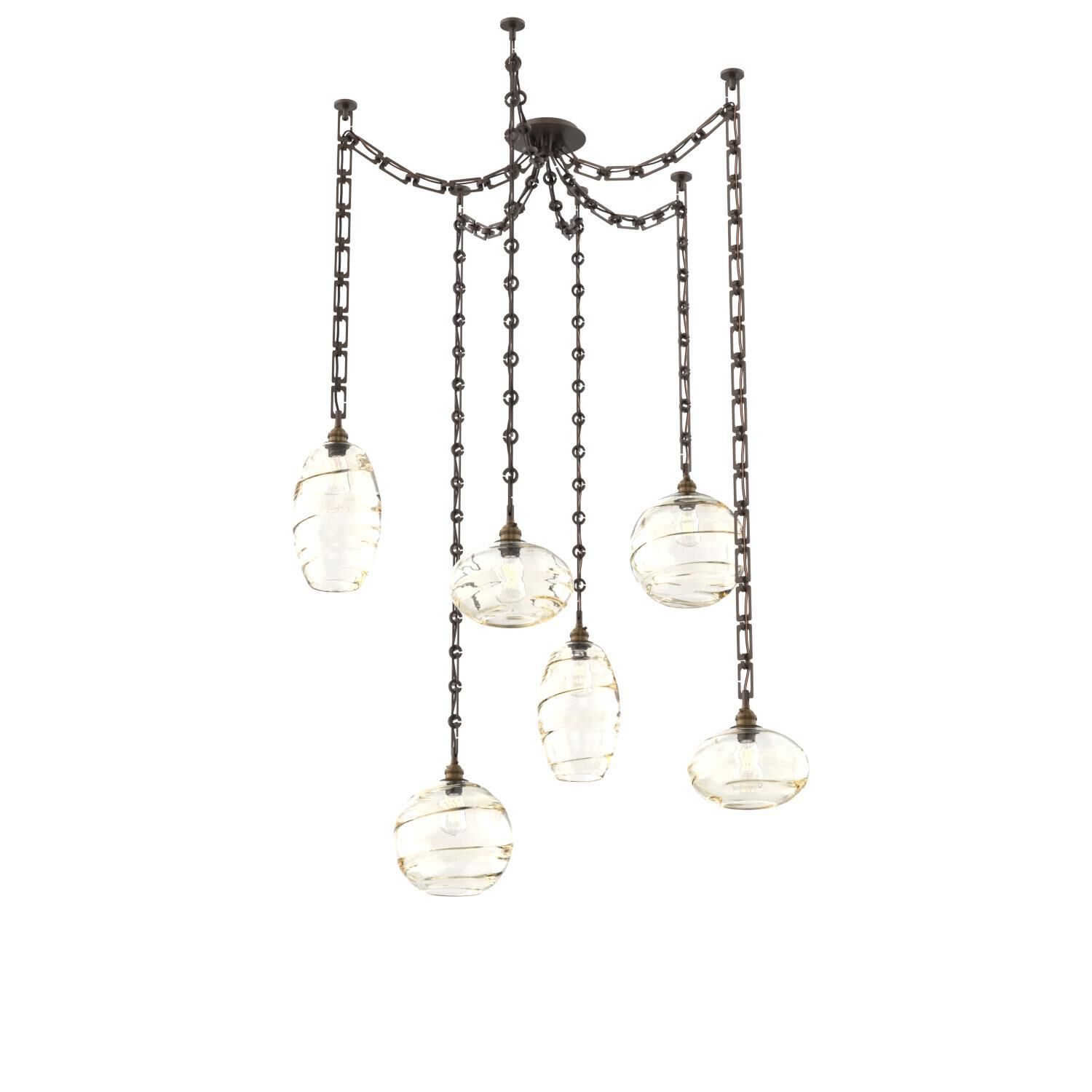 Shown in Flat Bronze finish and Amber glass