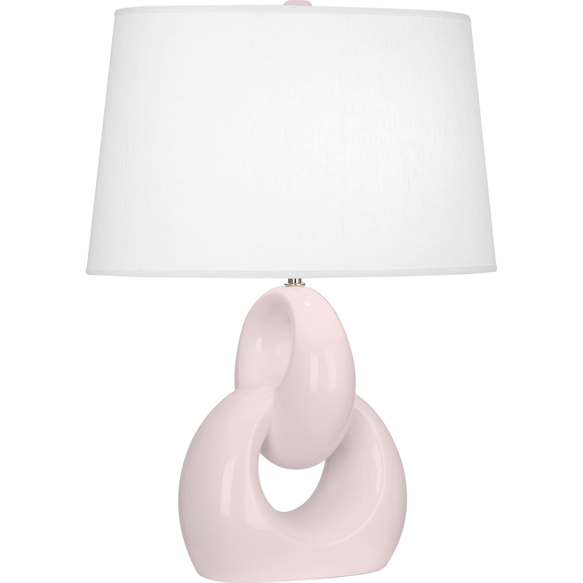 Shown in Rose Water Glazed finish and Off White shade and Polished Nickel accent