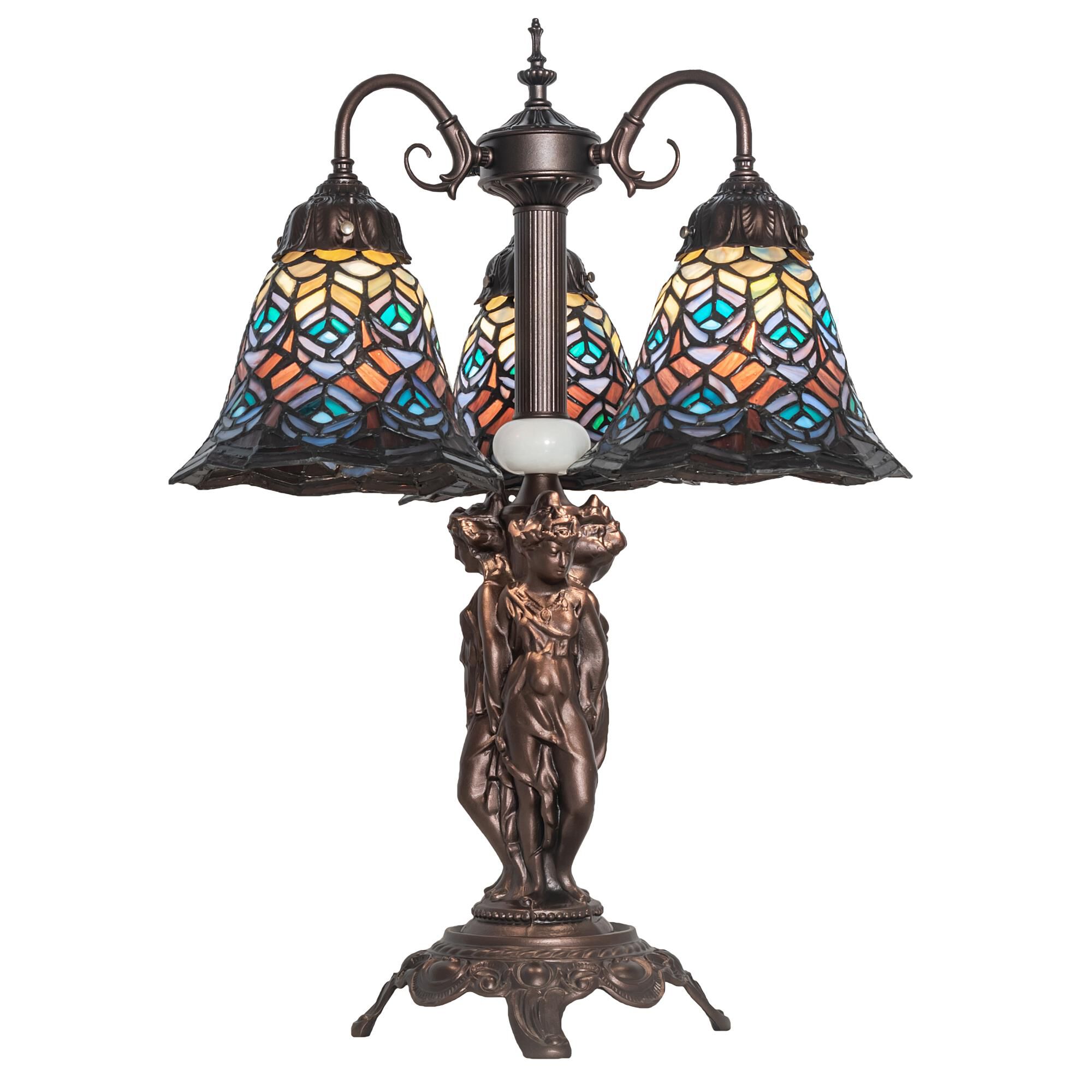 Tiffany Peacock Feather 23 Inch Table Lamp by Meyda Lighting