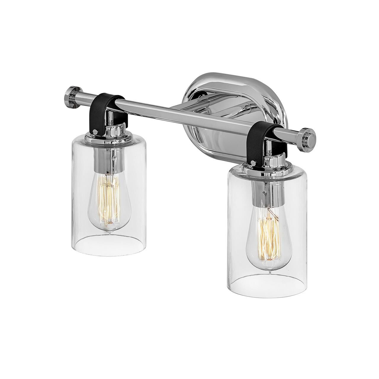 Shown in Chrome finish and Clear glass