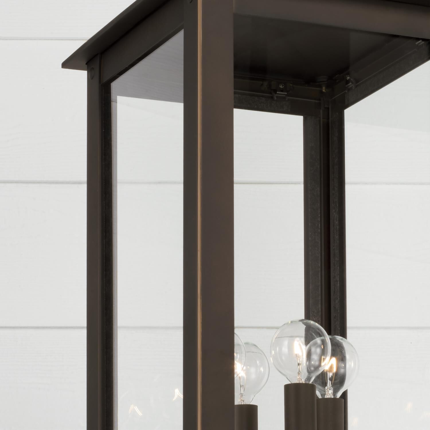 Shown in Oiled Bronze finish and Clear glass