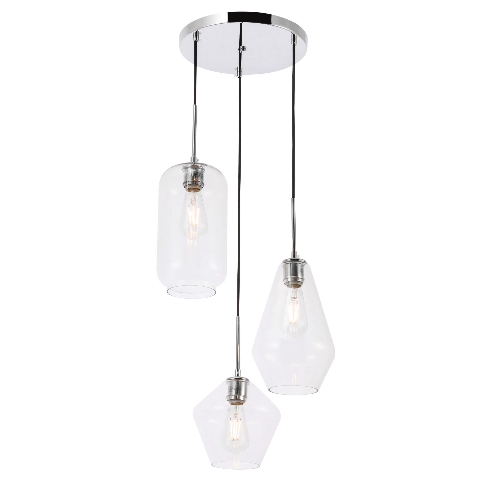 Gene 17 Inch Multi Light Pendant by Elegant Lighting