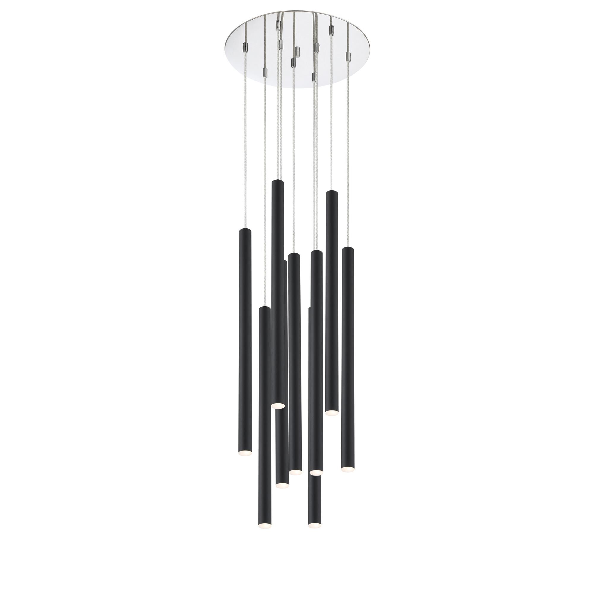 Shown in Chrome finish and Steel glass and Steel shade