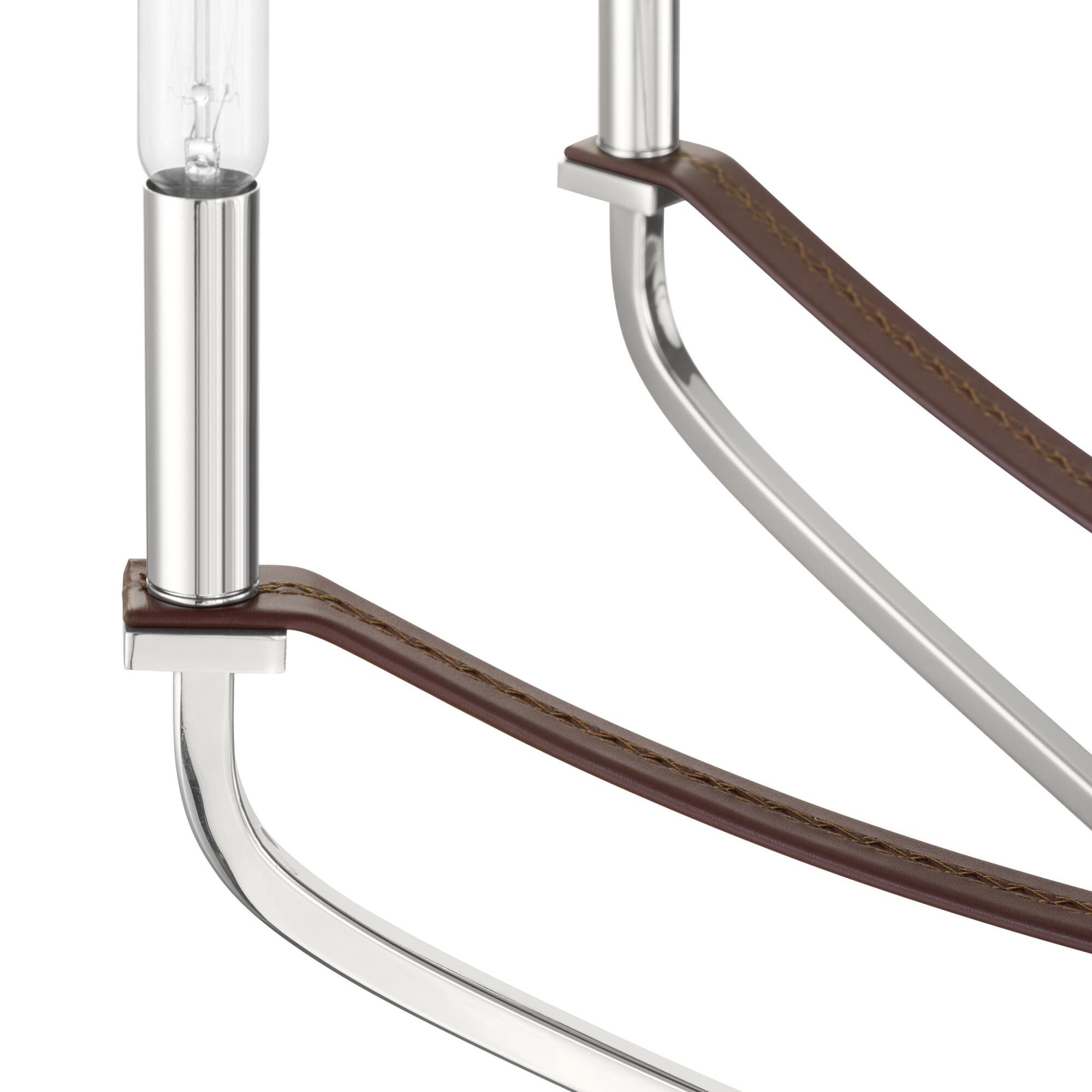 Shown in Polished Nickel and Dark Brown finish