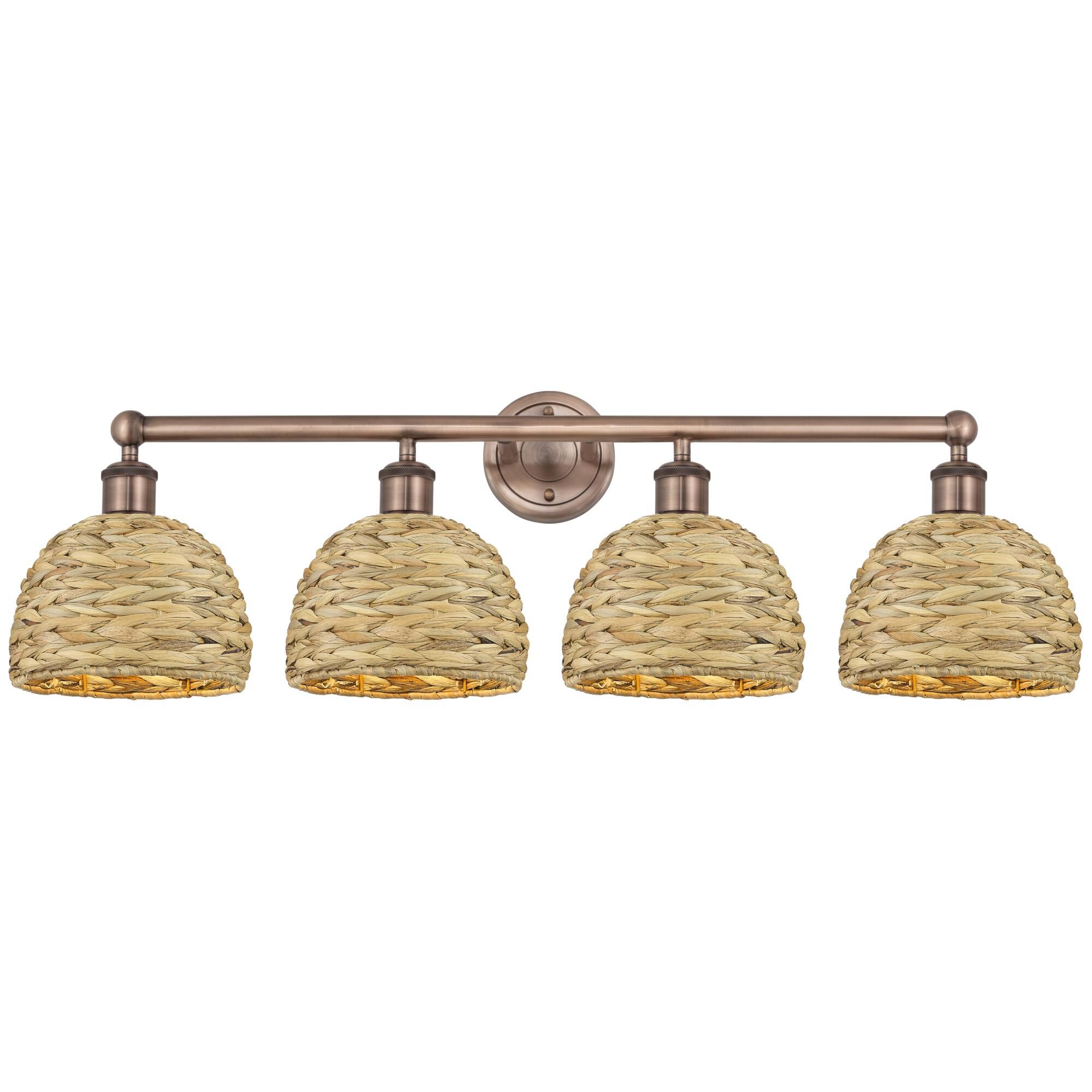 Shown in Antique Copper finish and Natural shade