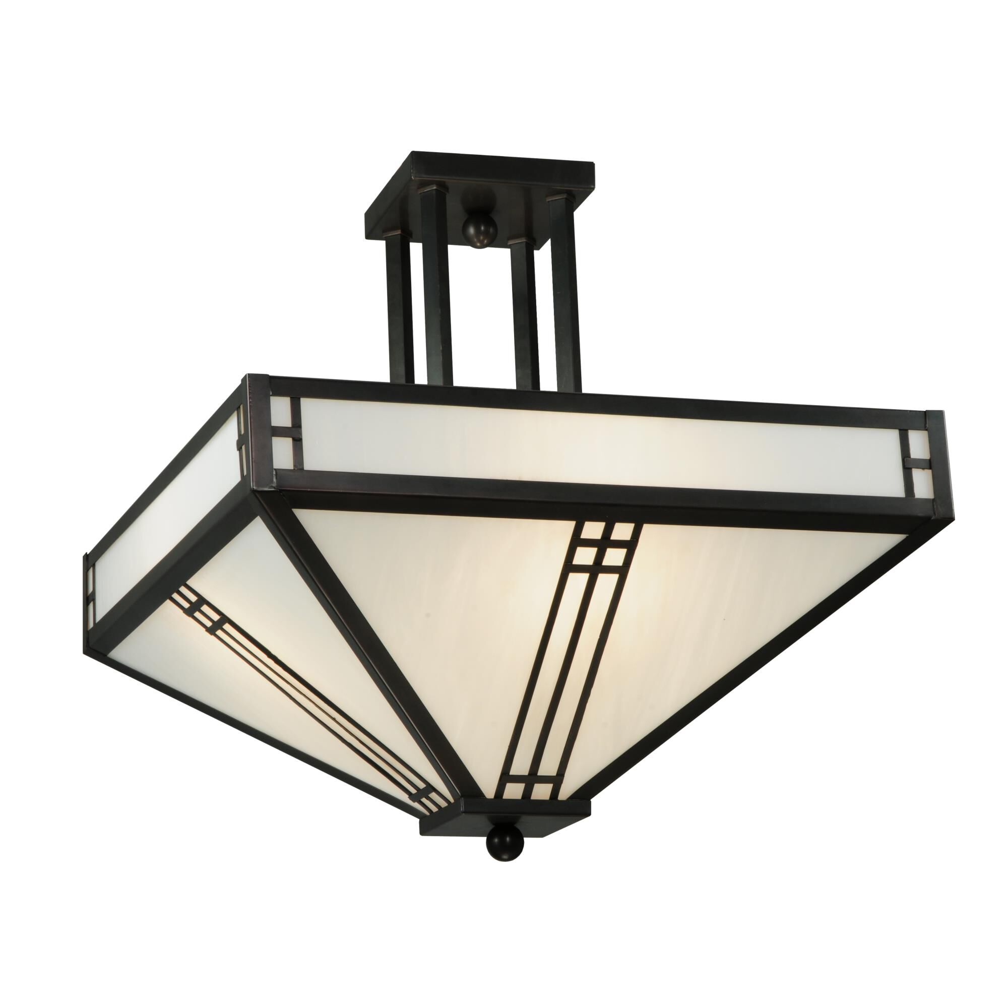 Prairie Loft Mission 25 Inch 4 Light Semi Flush Mount by Meyda Lighting