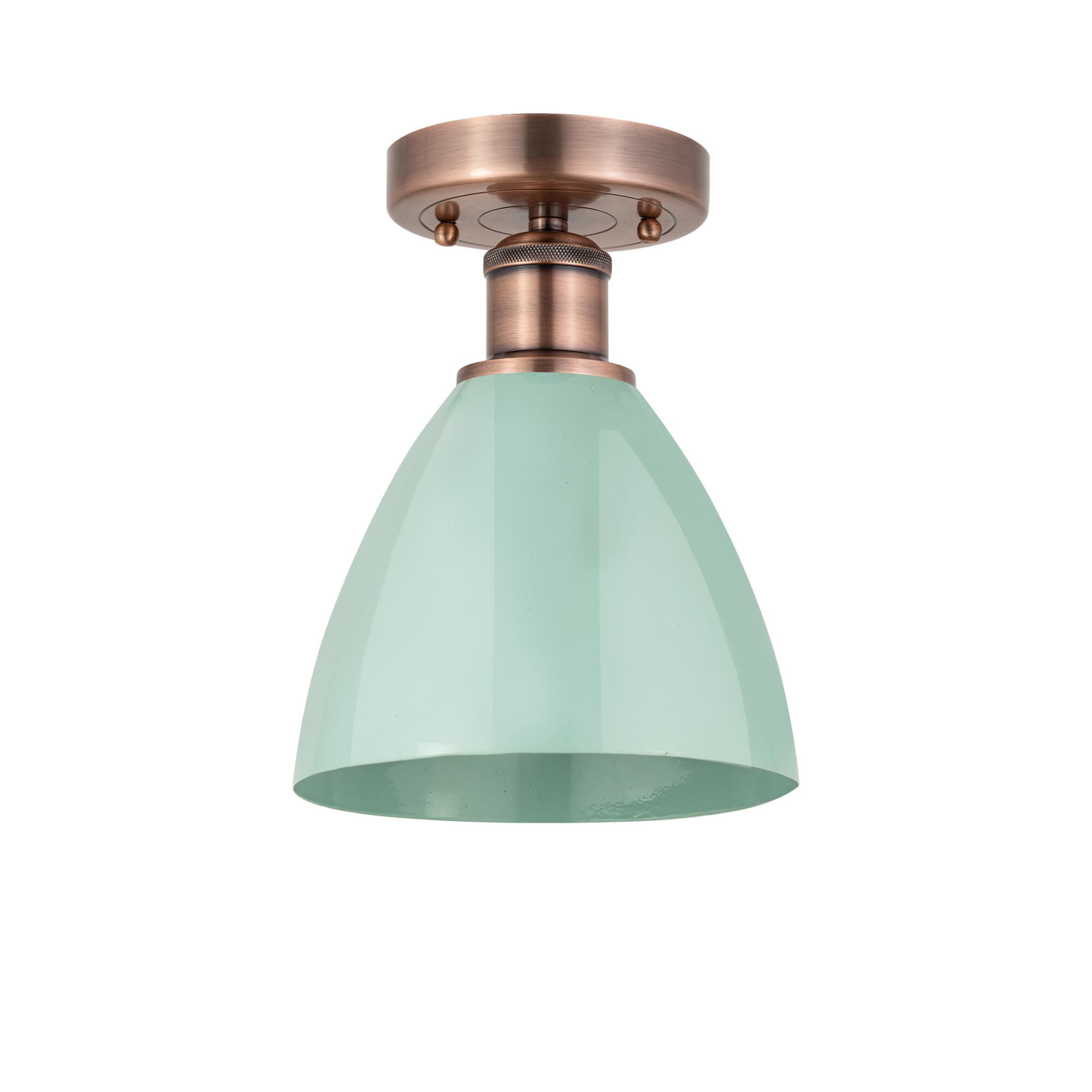 Shown in Antique Copper finish and Seafoam shade