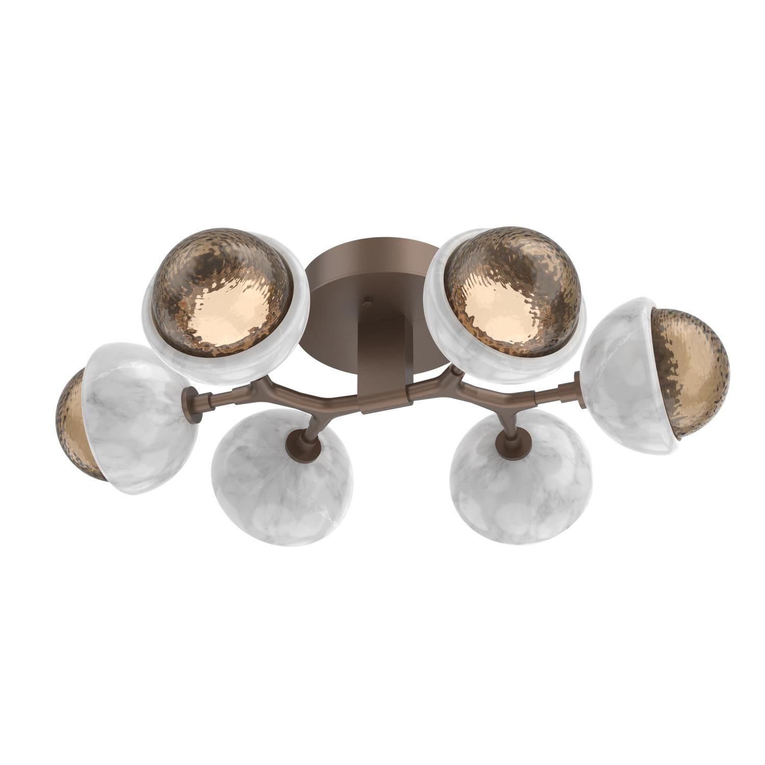 Shown in Burnished Bronze finish and Bronze glass and White Marble accent