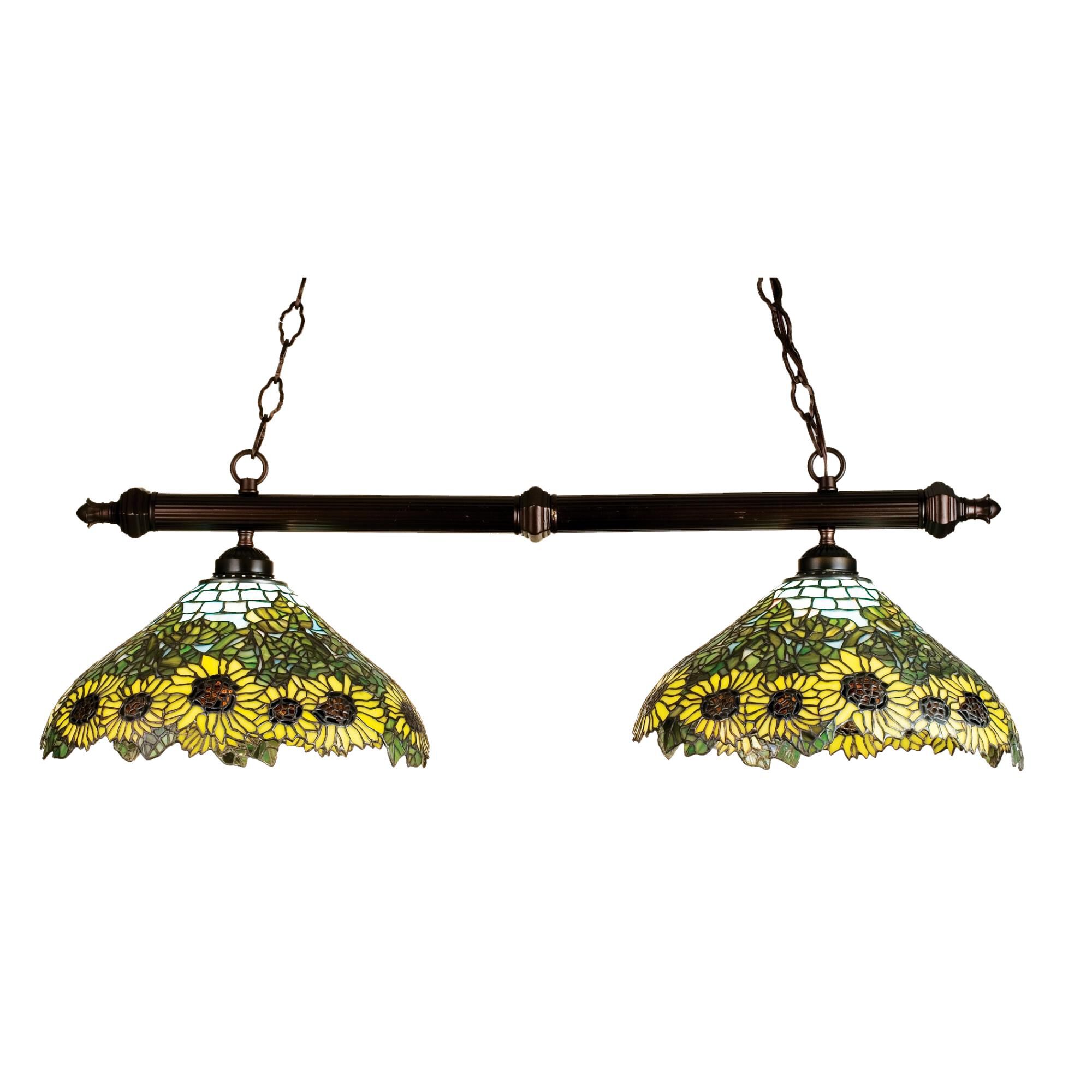 Wild Sunflower 38 Inch 2 Light Linear Suspension Light by Meyda Lighting