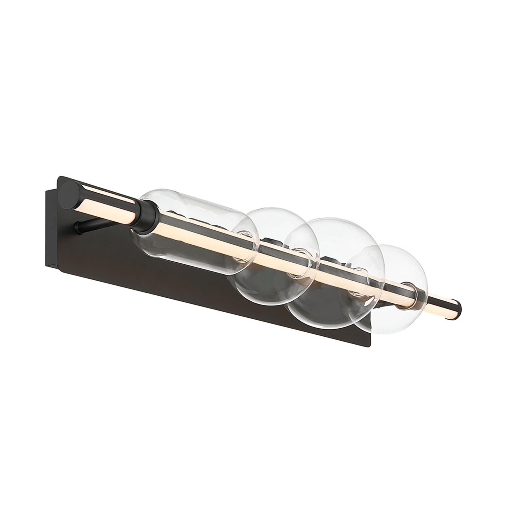 Shown in Matte Black finish and Clear glass