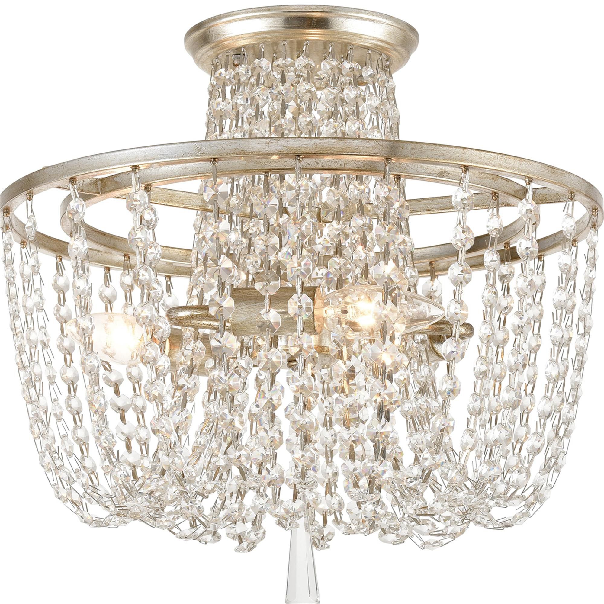 Arcadia 15 Inch 3 Light Semi Flush Mount,