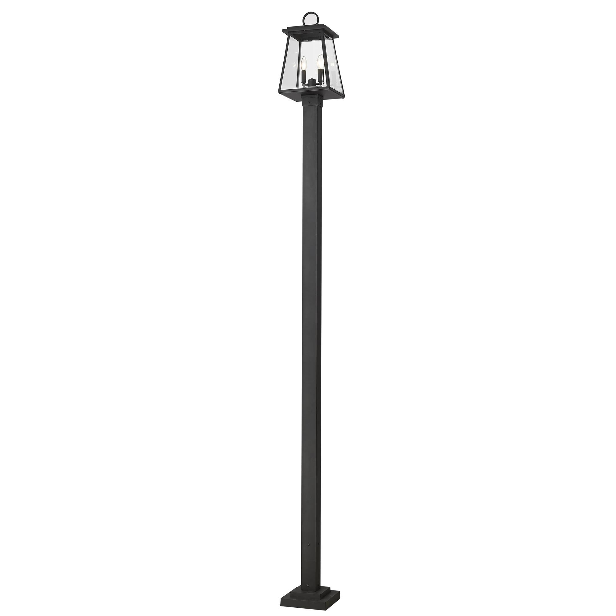 Shown in Black finish and Clear Beveled glass