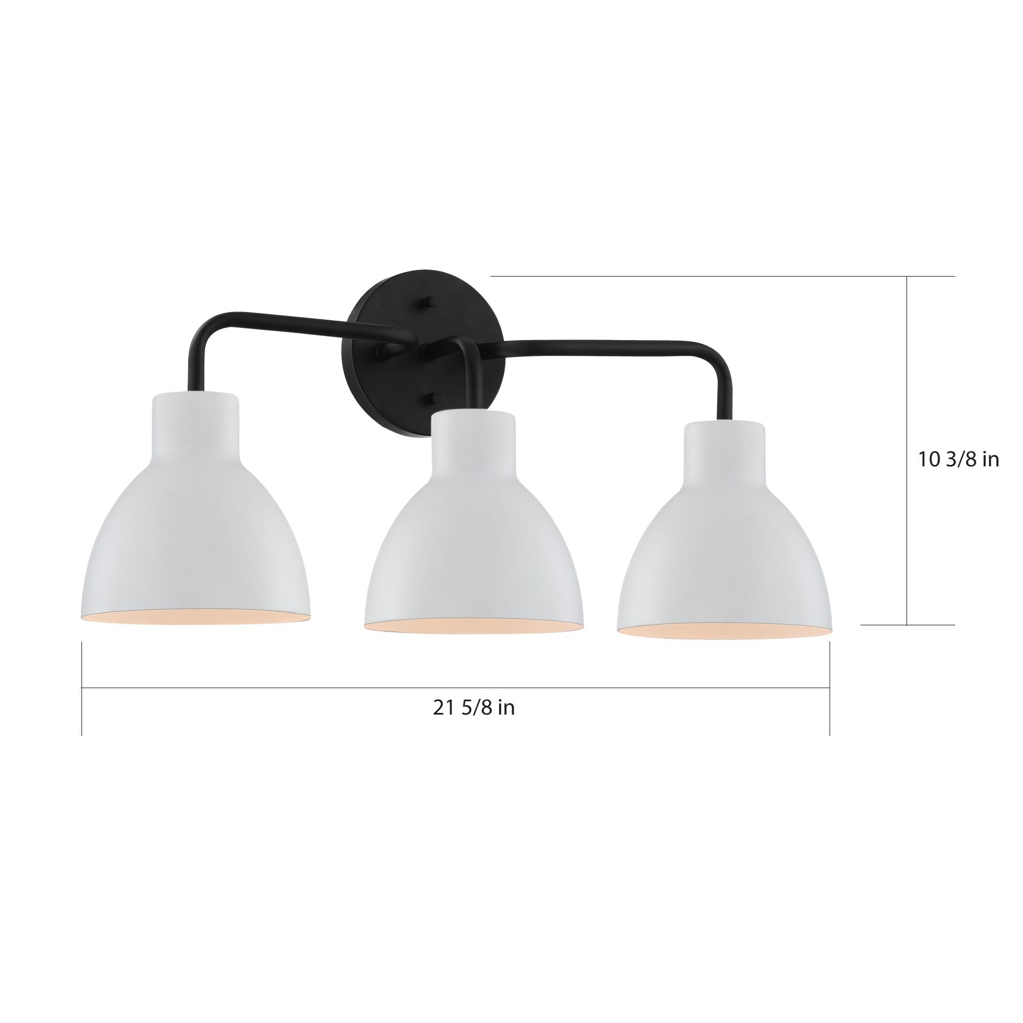 Shown in Matte Black finish and Matte White Metal shade