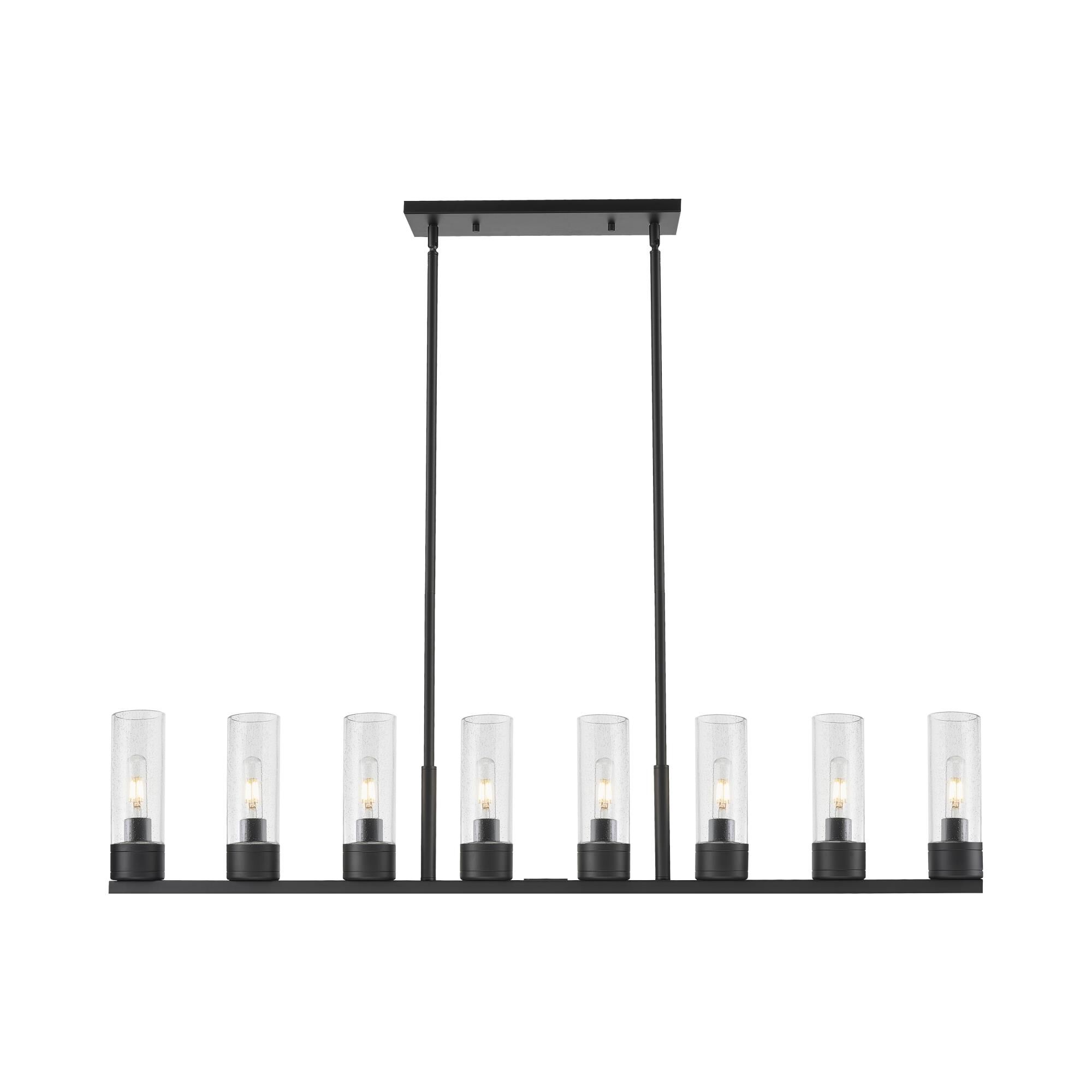 Shown in Matte Black finish and Seedy glass