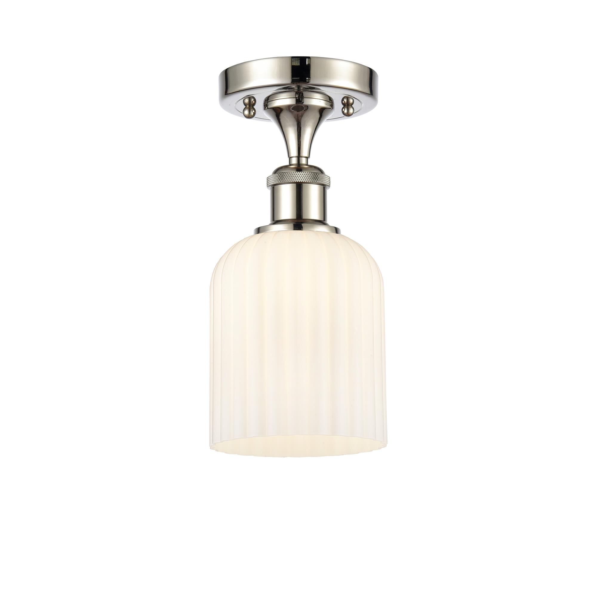 Shown in Polished Nickel finish and Gloss White shade