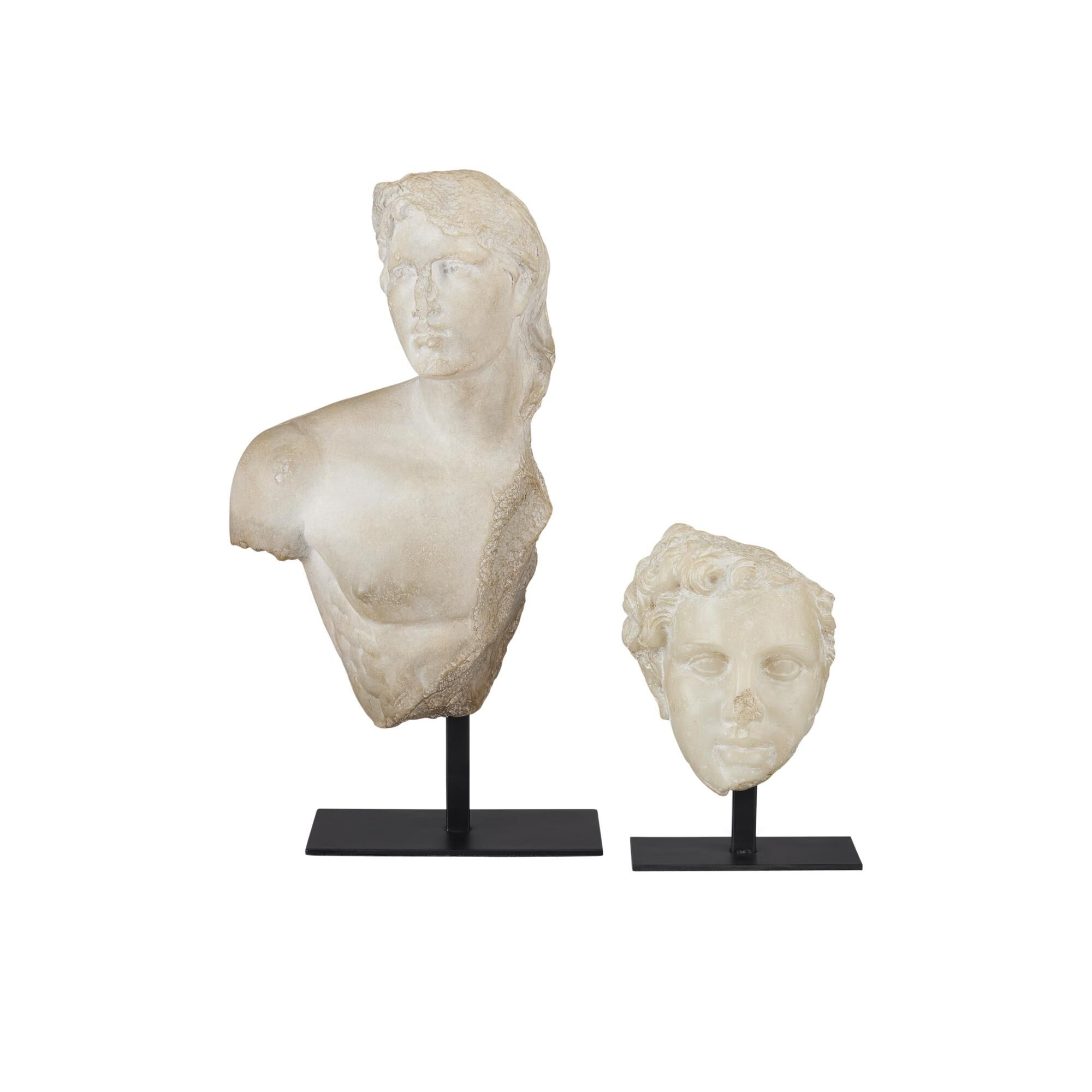 Greek Princess Head Fragment Sculpture by Currey and Company