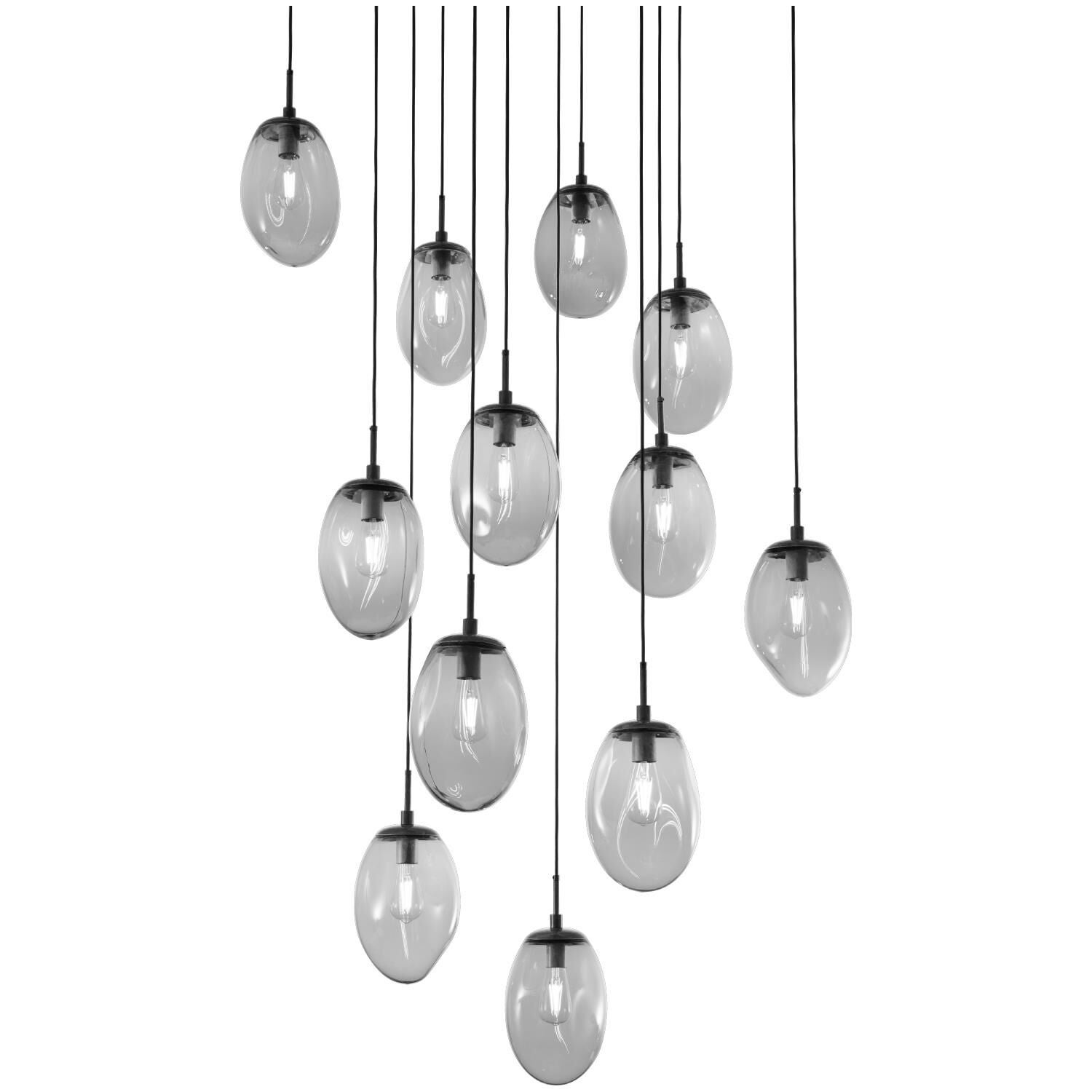 Shown in Matte Black finish and Blown Smoke glass