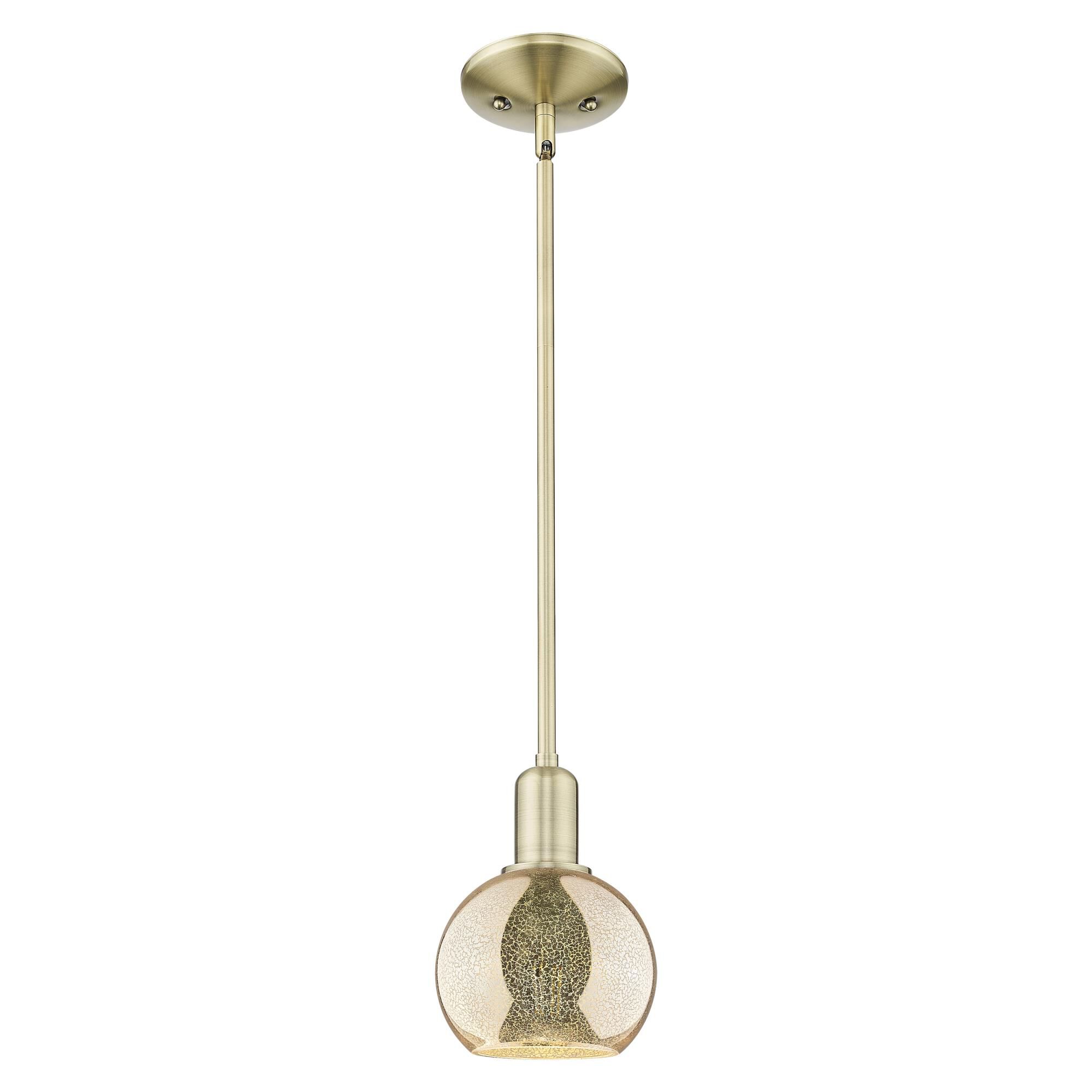 Shown in Antique Brass finish and Mercury glass