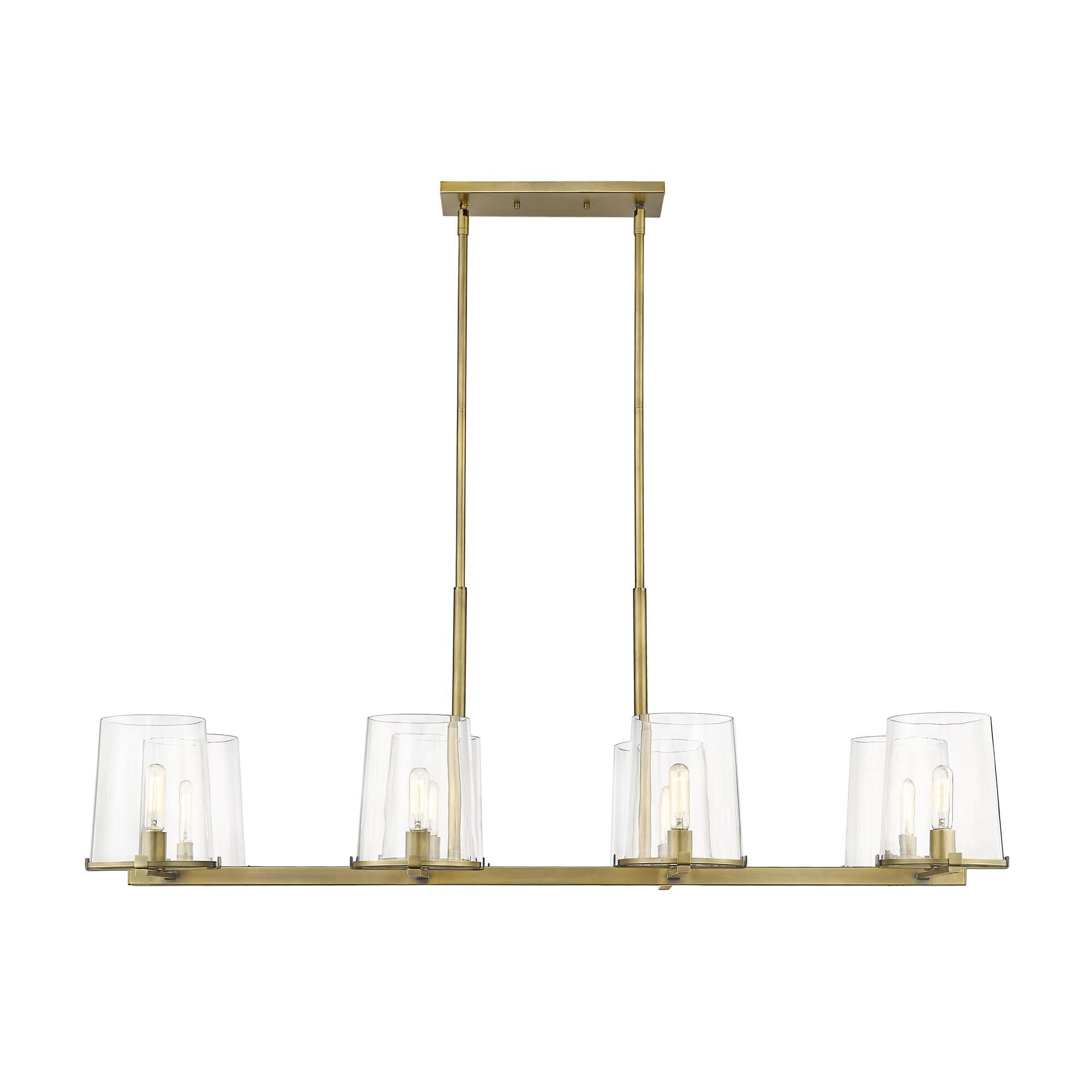 Shown in Rubbed Brass finish and Glass shade