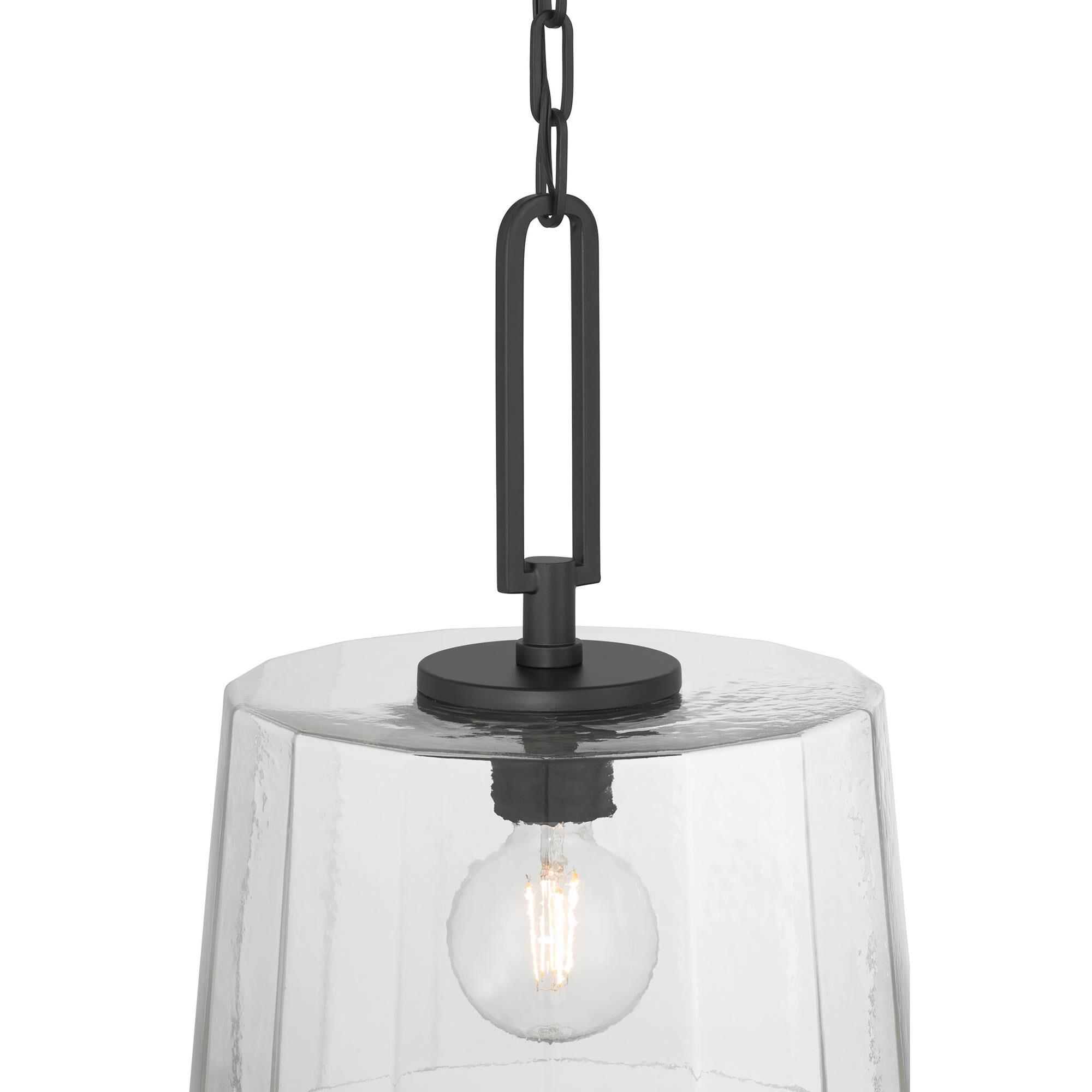 Shown in Matte Black finish and Clear glass
