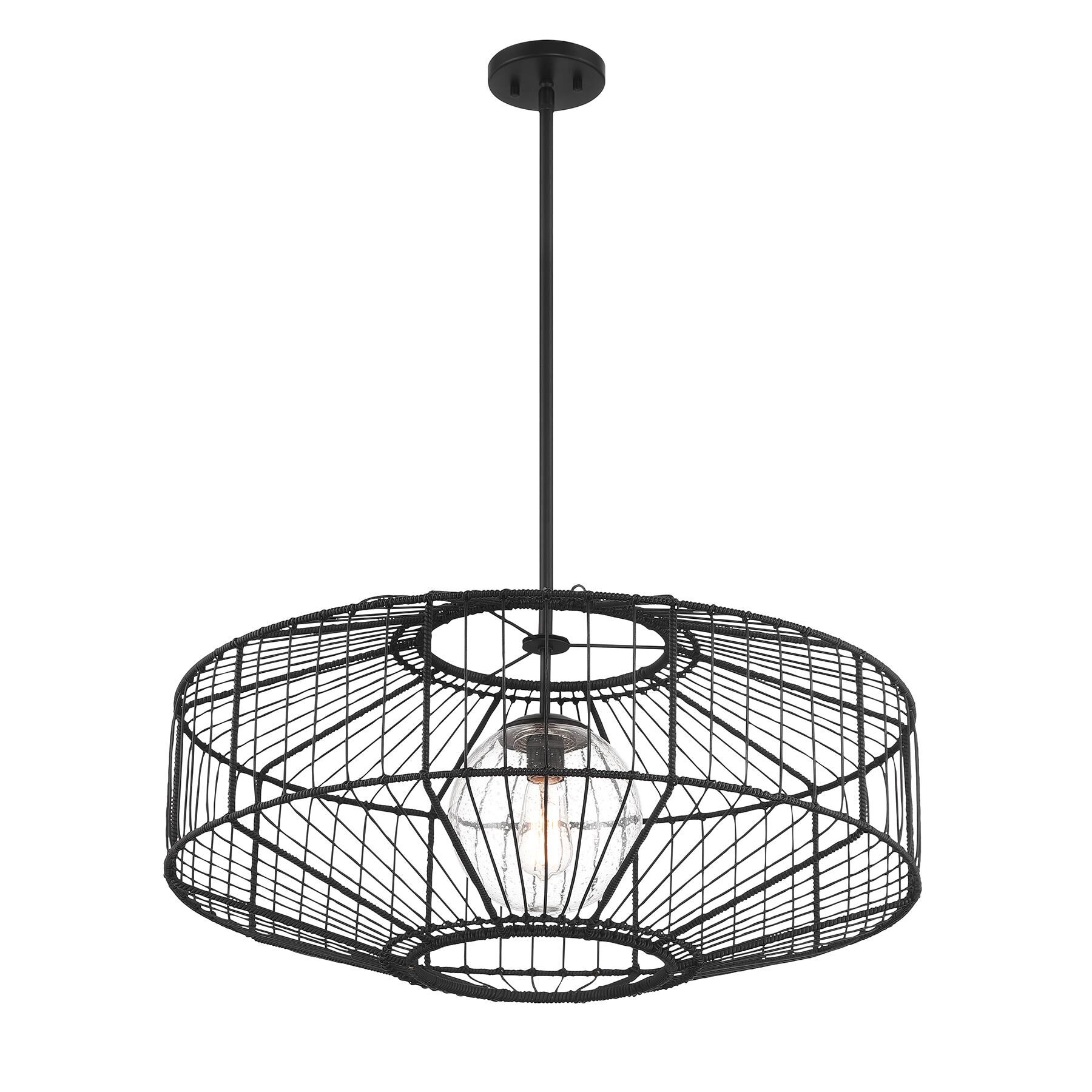 Shown in Matte Black finish and Clear Seeded glass