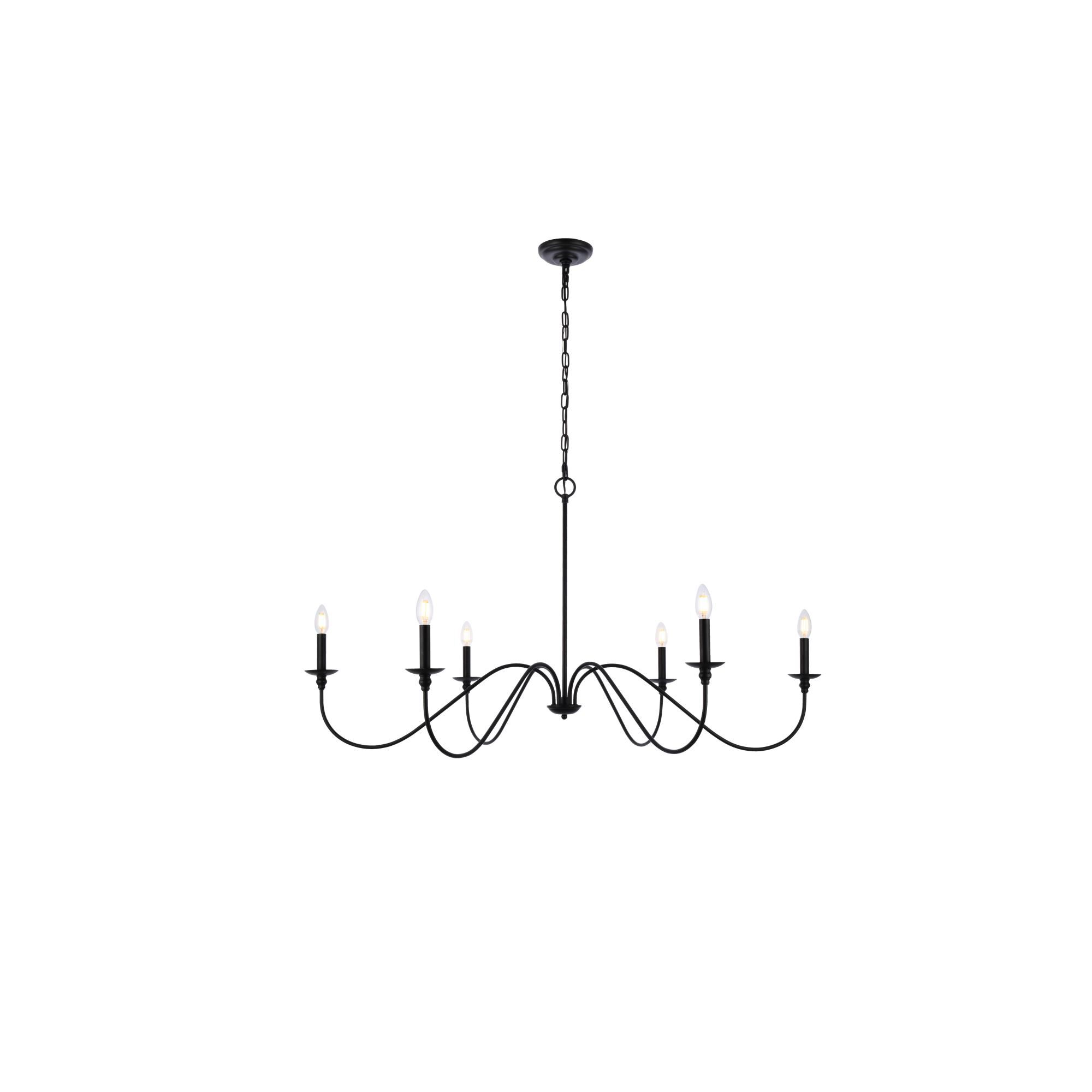 Rohan 48 Inch 6 Light Chandelier by Elegant Lighting