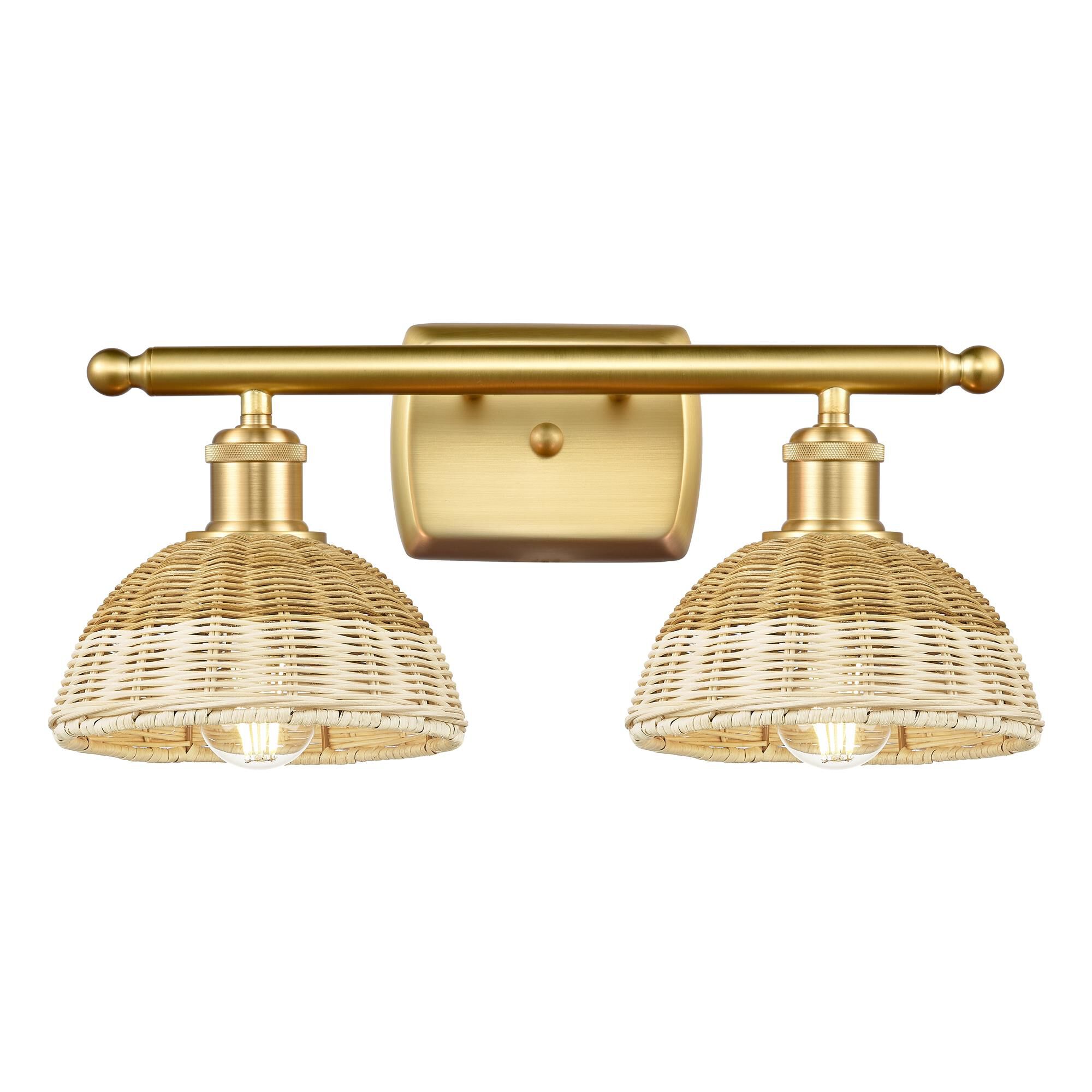 Shown in Satin Gold finish and Natural shade