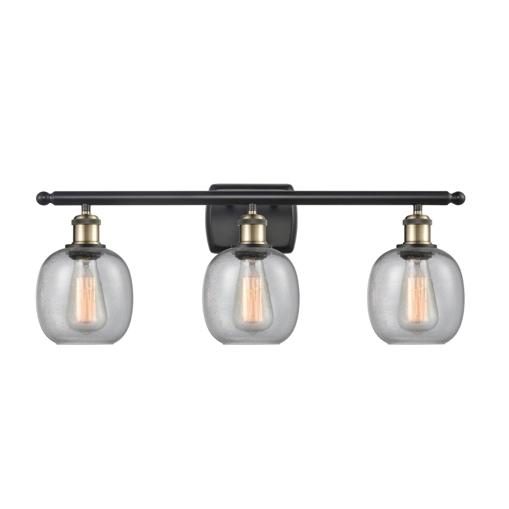 Shown in Black Antique Brass finish and Sphere glass and Glass shade and Polished Chrome accent