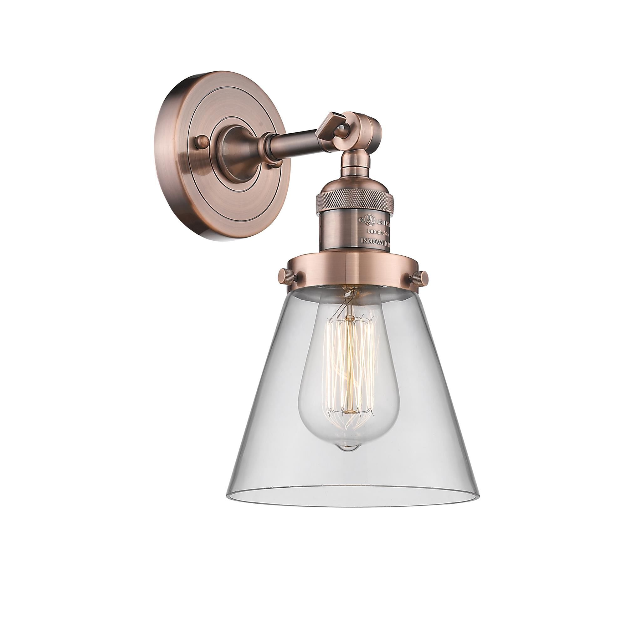 Shown in Antique Copper finish and Clear glass