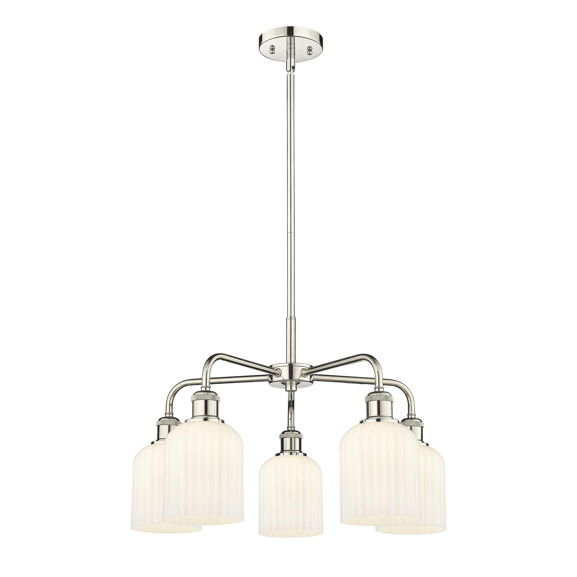 Shown in Polished Nickel finish and Gloss White shade