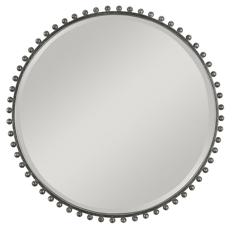 Uttermost Taza Round Iron Mirror Decorative Mirrors by Uttermost