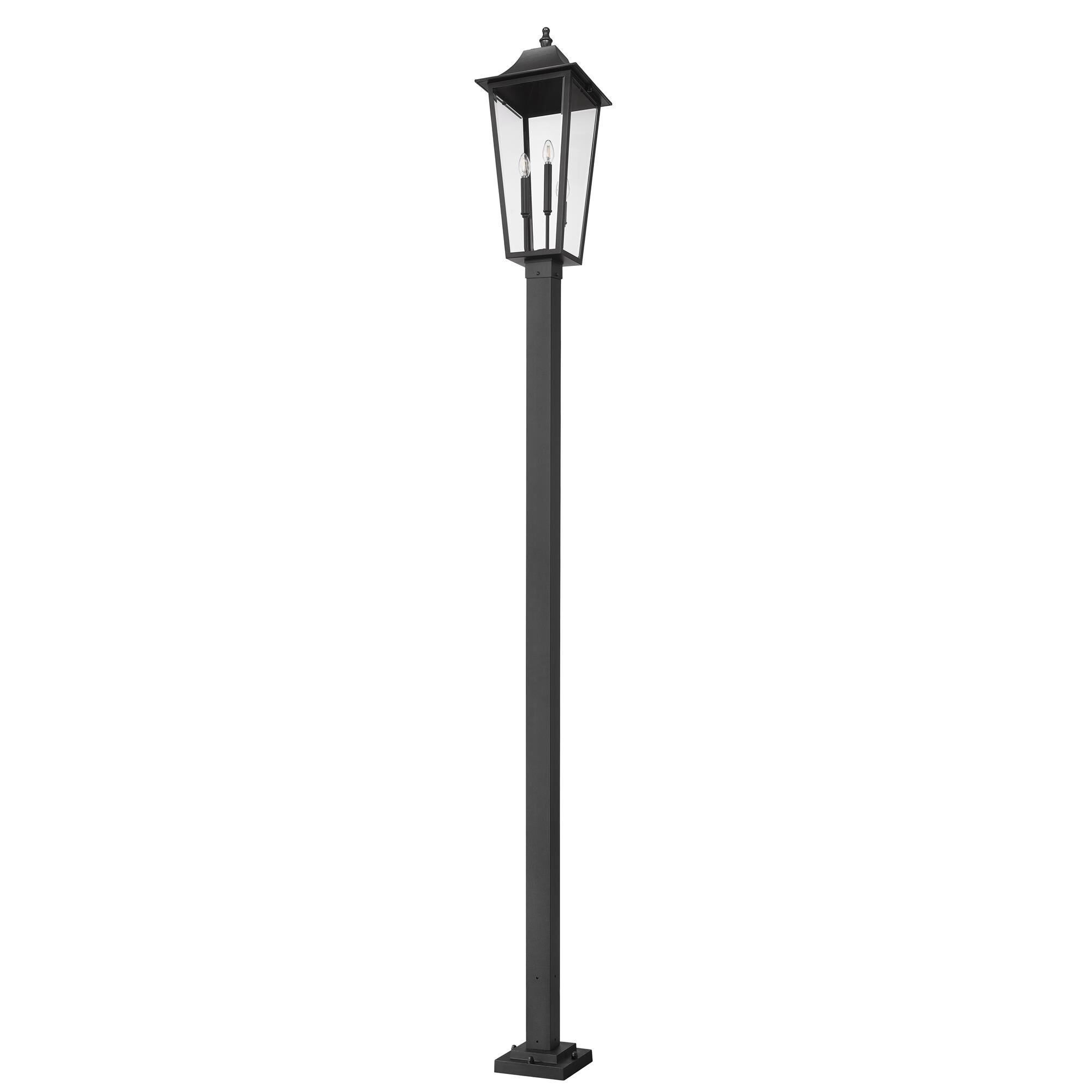 Shown in Black finish and Clear Beveled glass and Clear Beveled shade