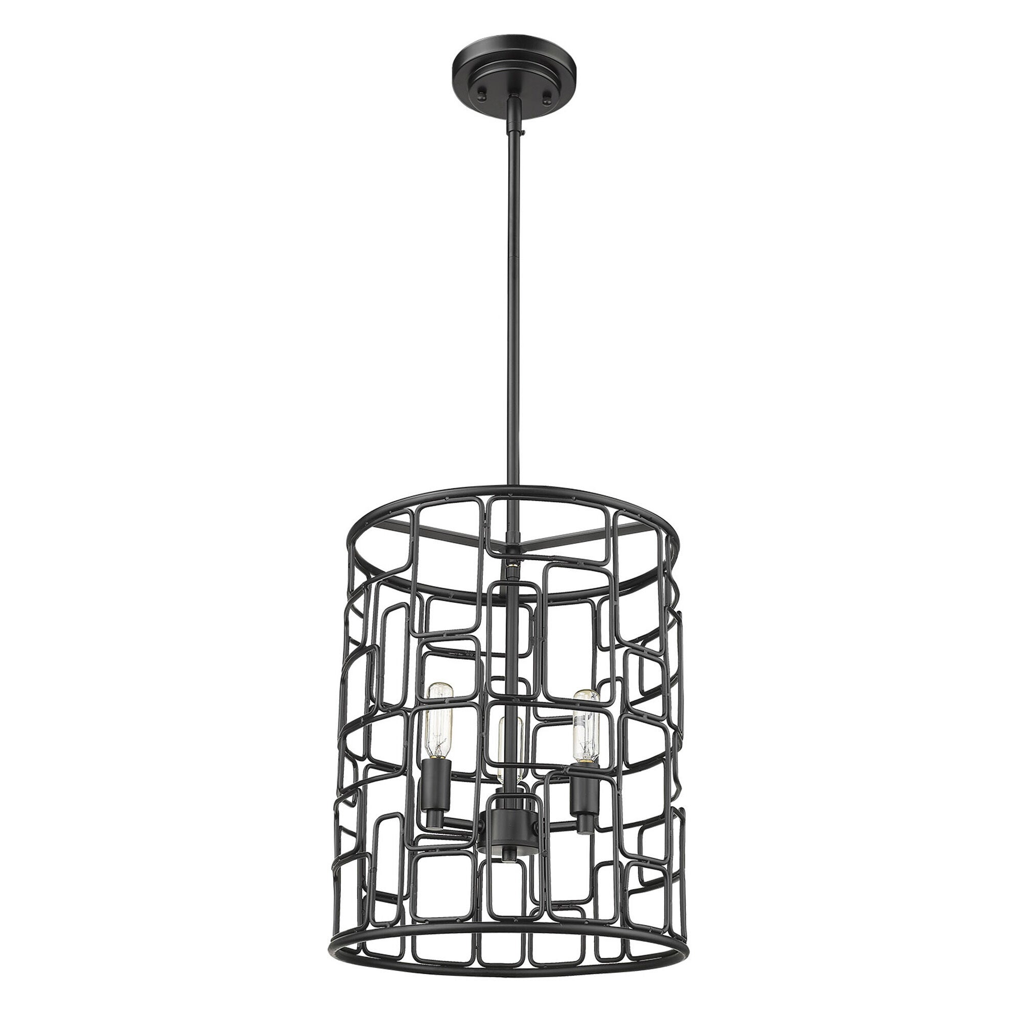 Shown in Matte Black finish and -- glass and -- shade