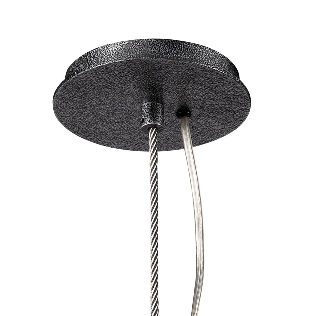 Shown in Old Silver finish and Clear glass and Historic Pressed Glass shade