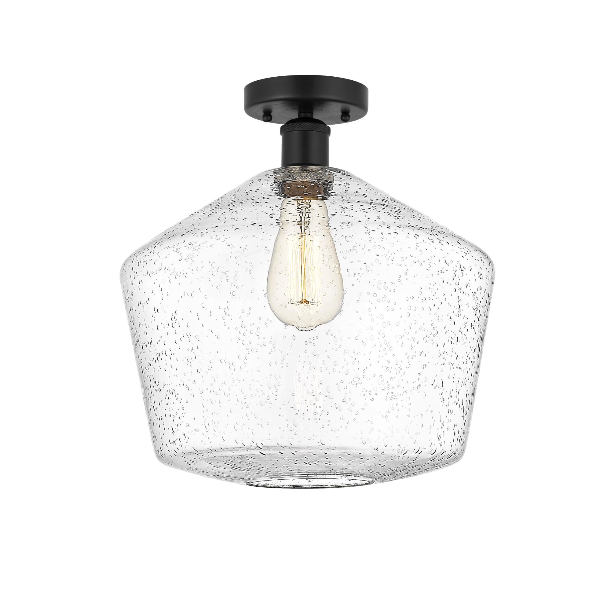 Shown in Matte Black, Seedy finish and Seedy glass and Seedy Glass shade