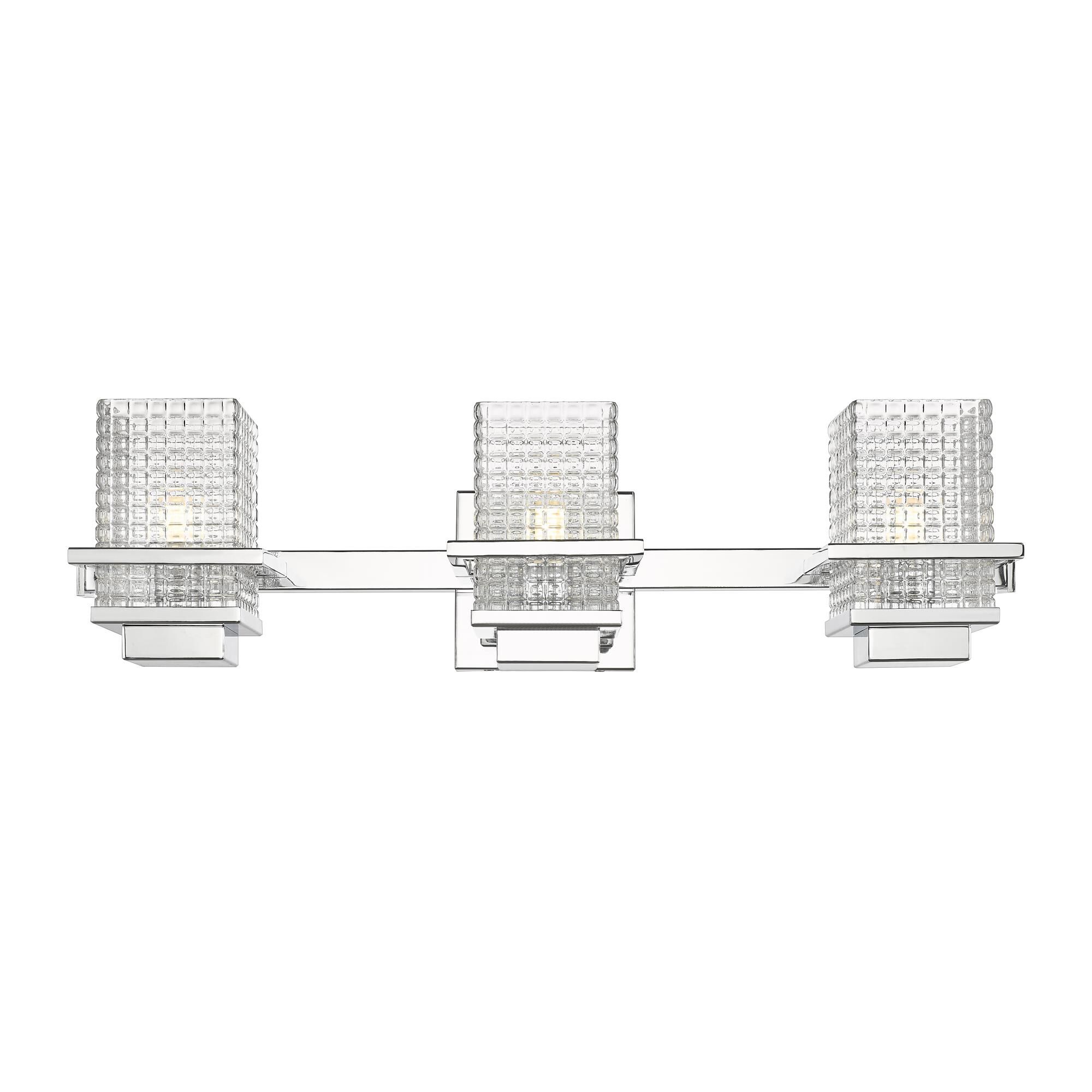 Shown in Polished Chrome finish and Clear Wellfleet glass