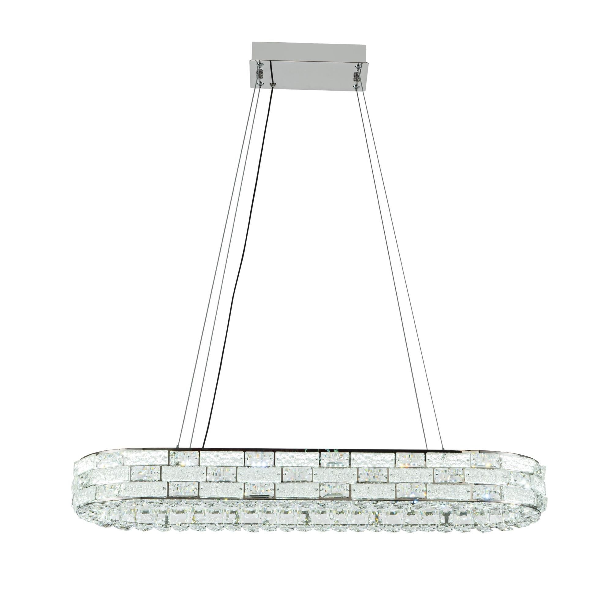 Shown in Chrome finish and Crystal glass