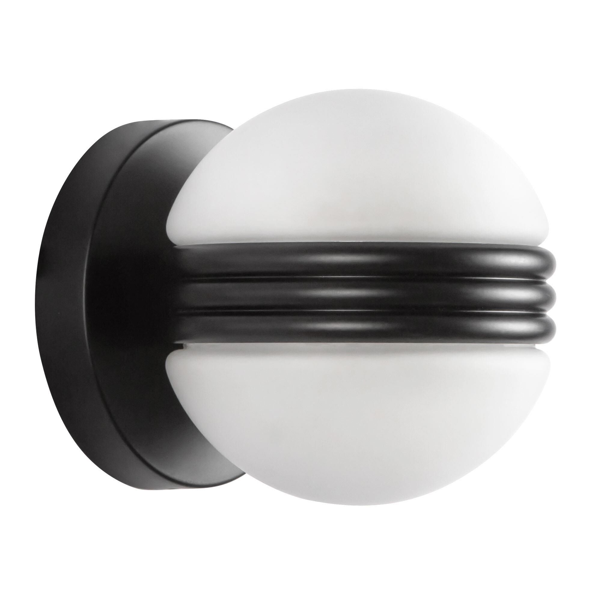 Shown in Black finish and Matte Opal glass