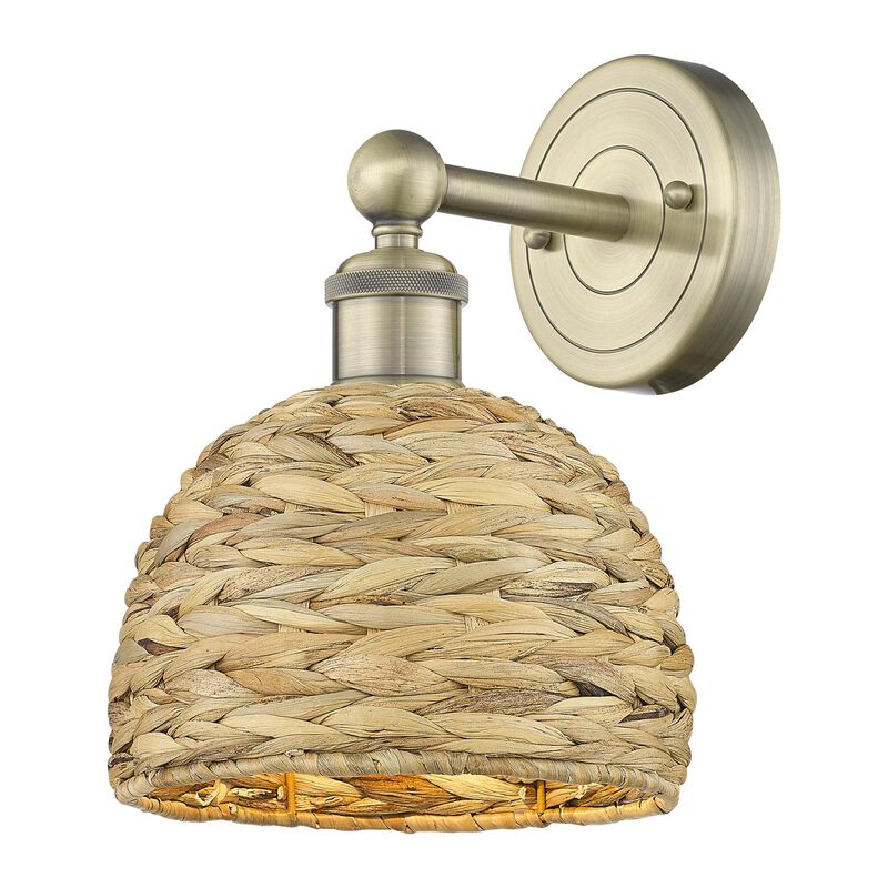 Bruno Marashlian Woven Rattan 11 Inch Wall Sconce by Innovations Lighting