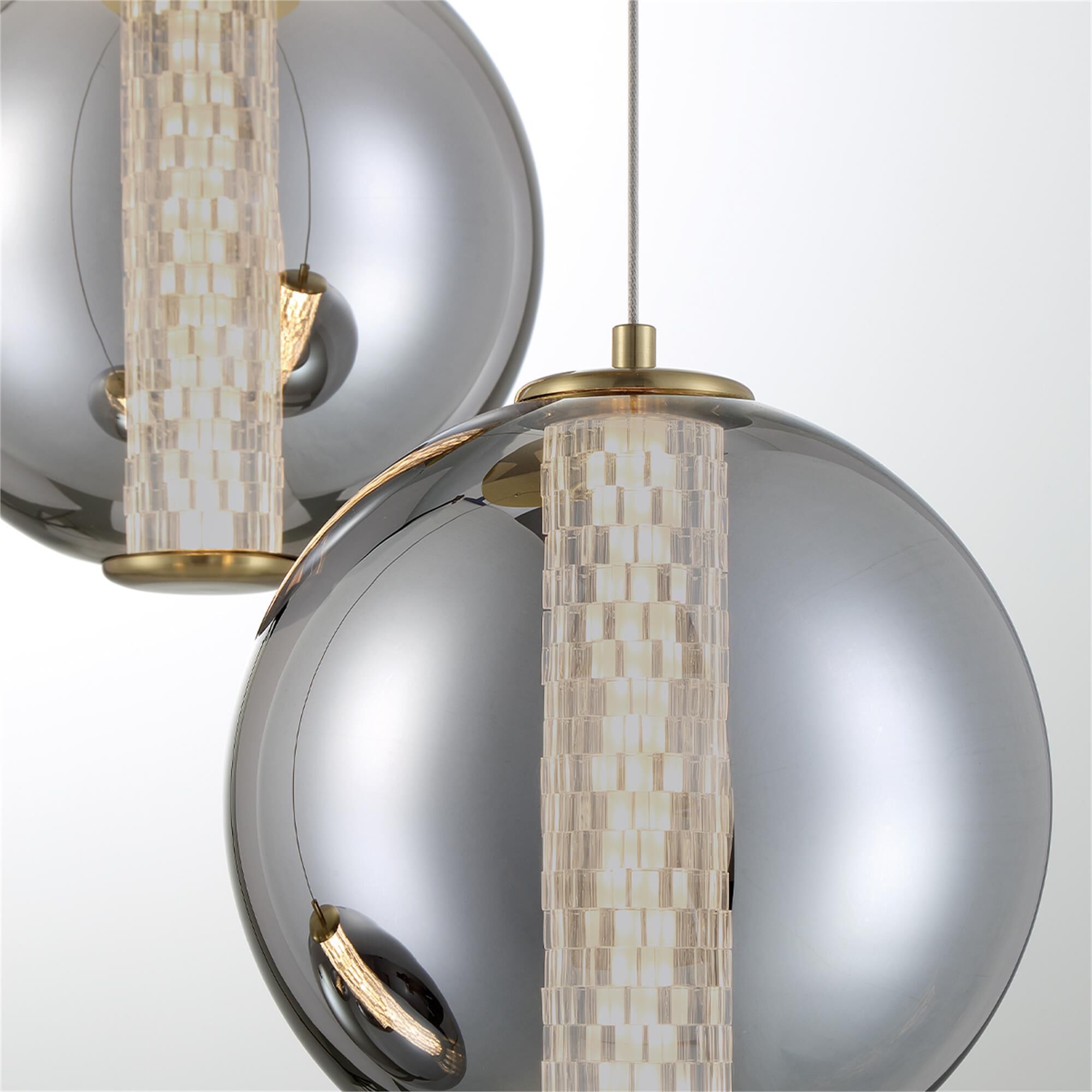 Shown in Gold finish and Smoked glass