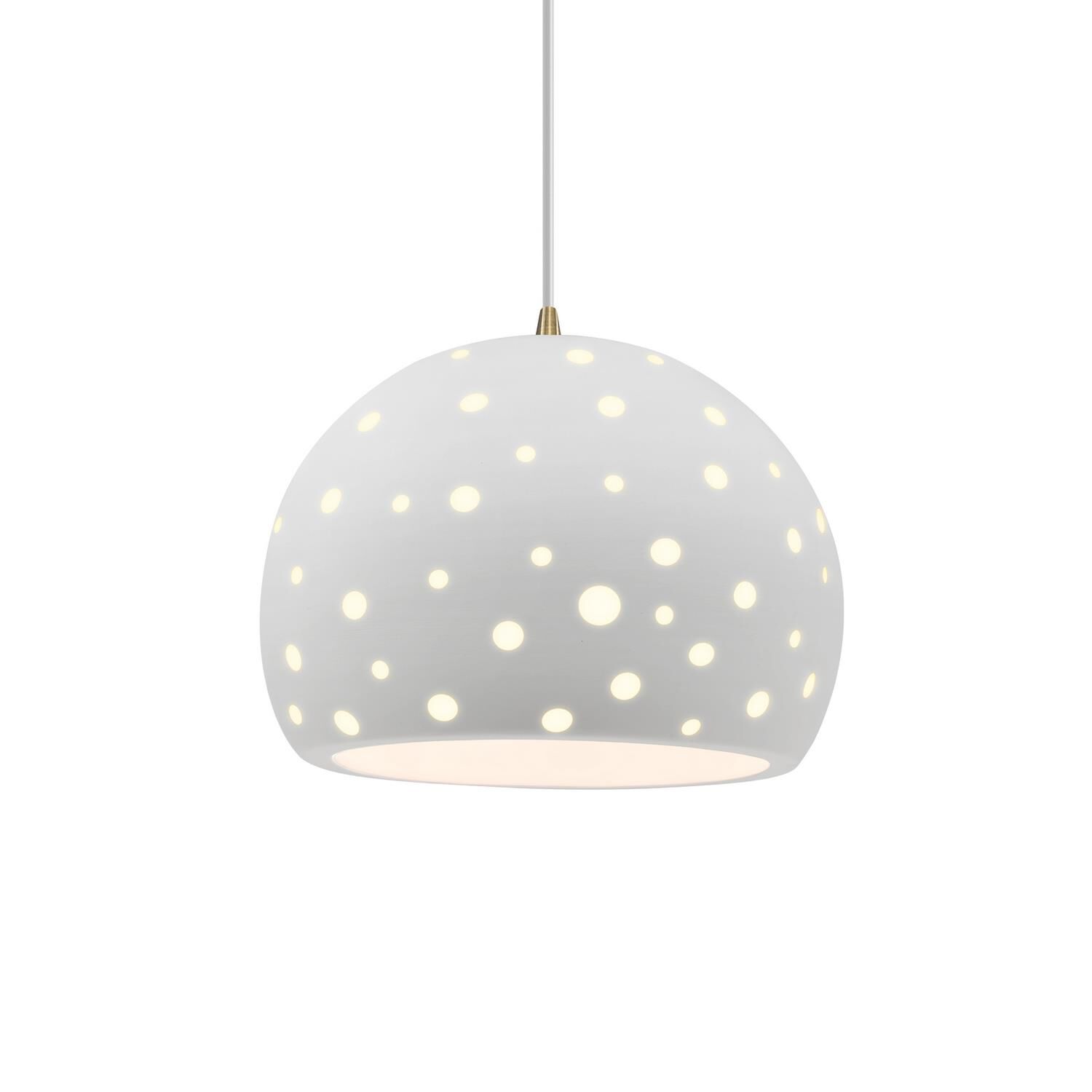 Perforated Globe 12 Inch Large Pendant by Justice Design Group