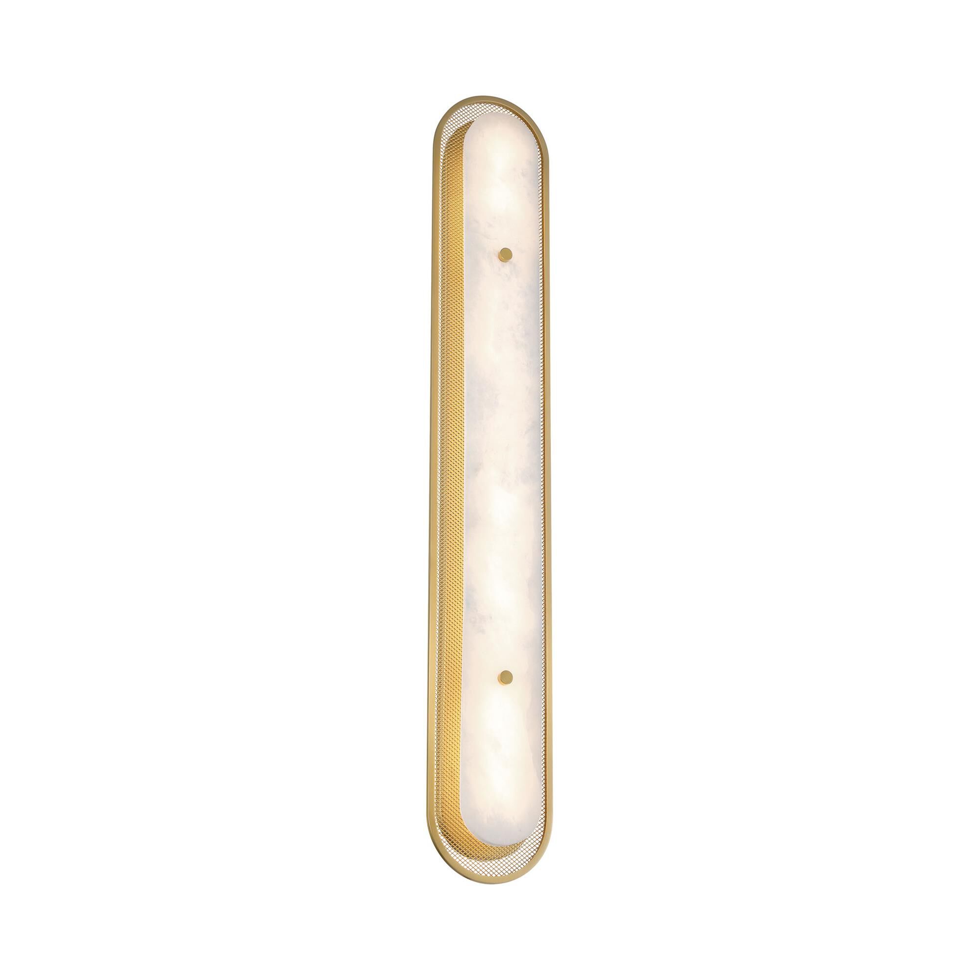 Shown in Gold finish and Alabaster glass