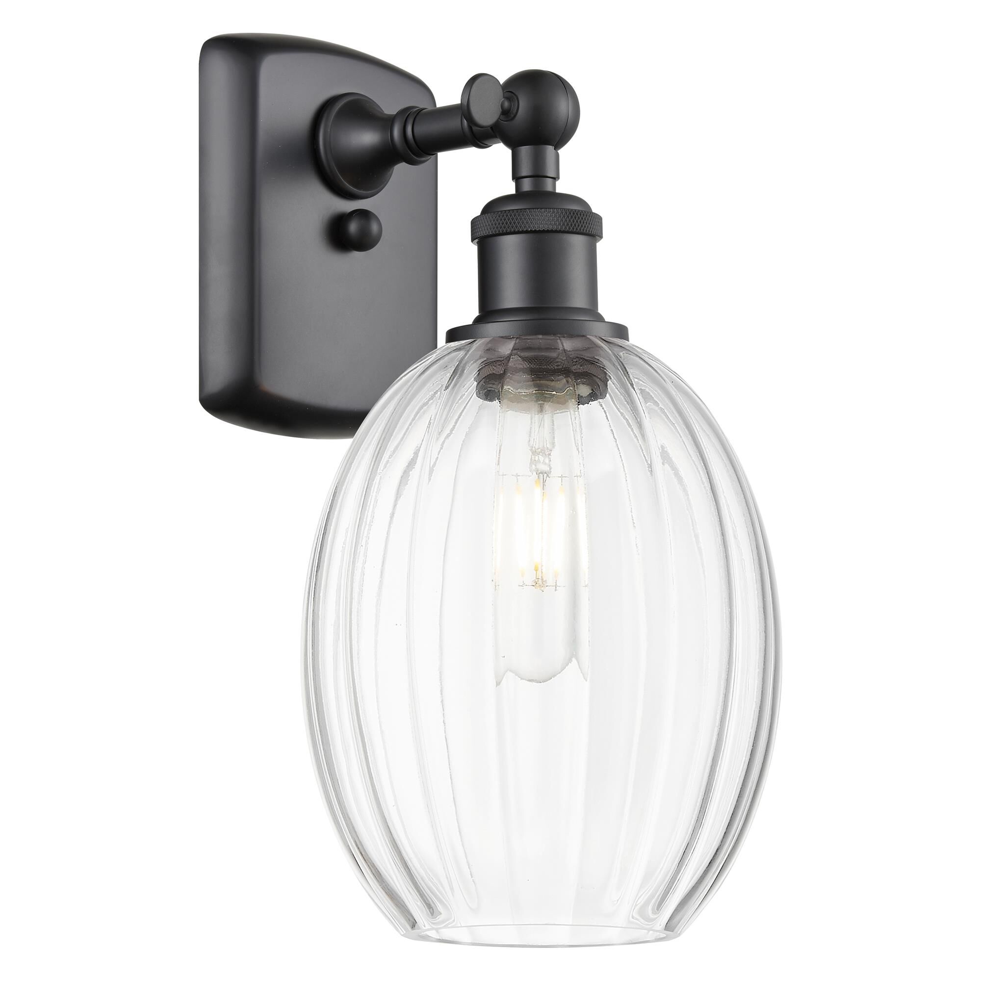 Shown in Matte Black finish and Clear glass