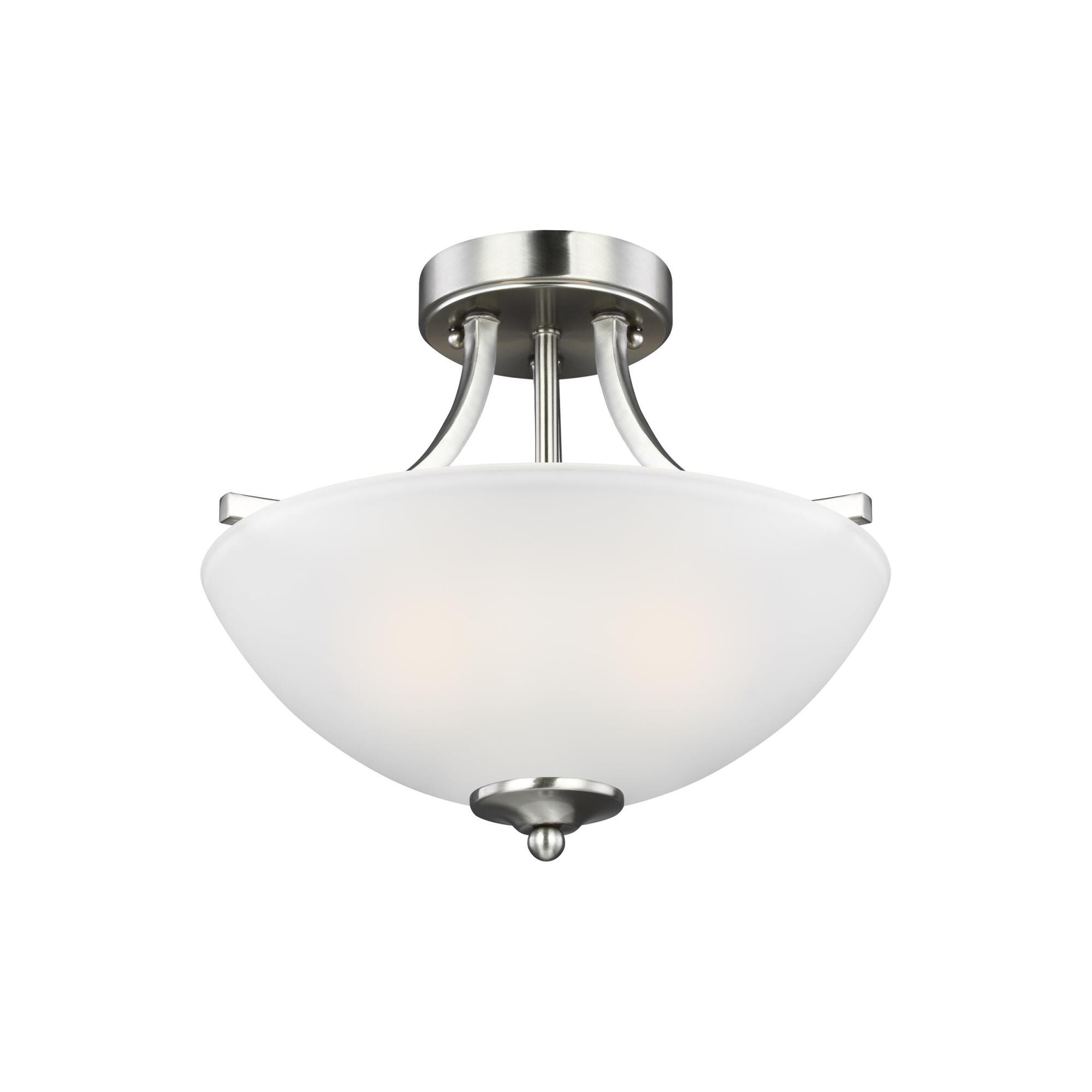 Shown in Brushed Nickel finish and Satin Etched  Shade glass and Satin Etched Glass shade