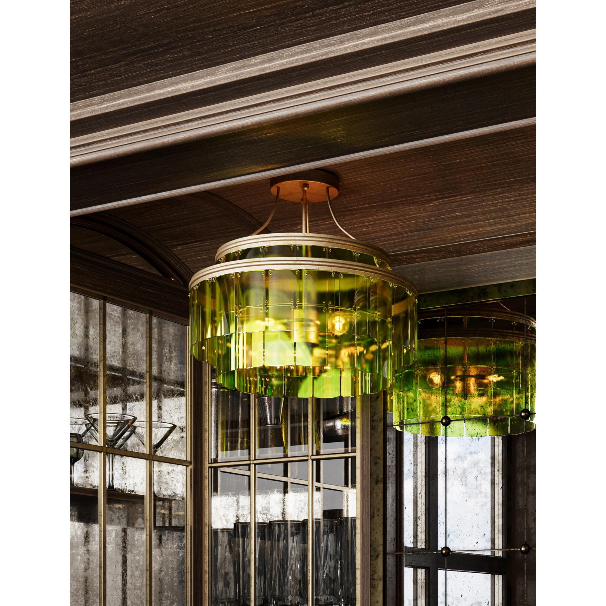 Shown in Contemporary Gold Leaf, Green finish